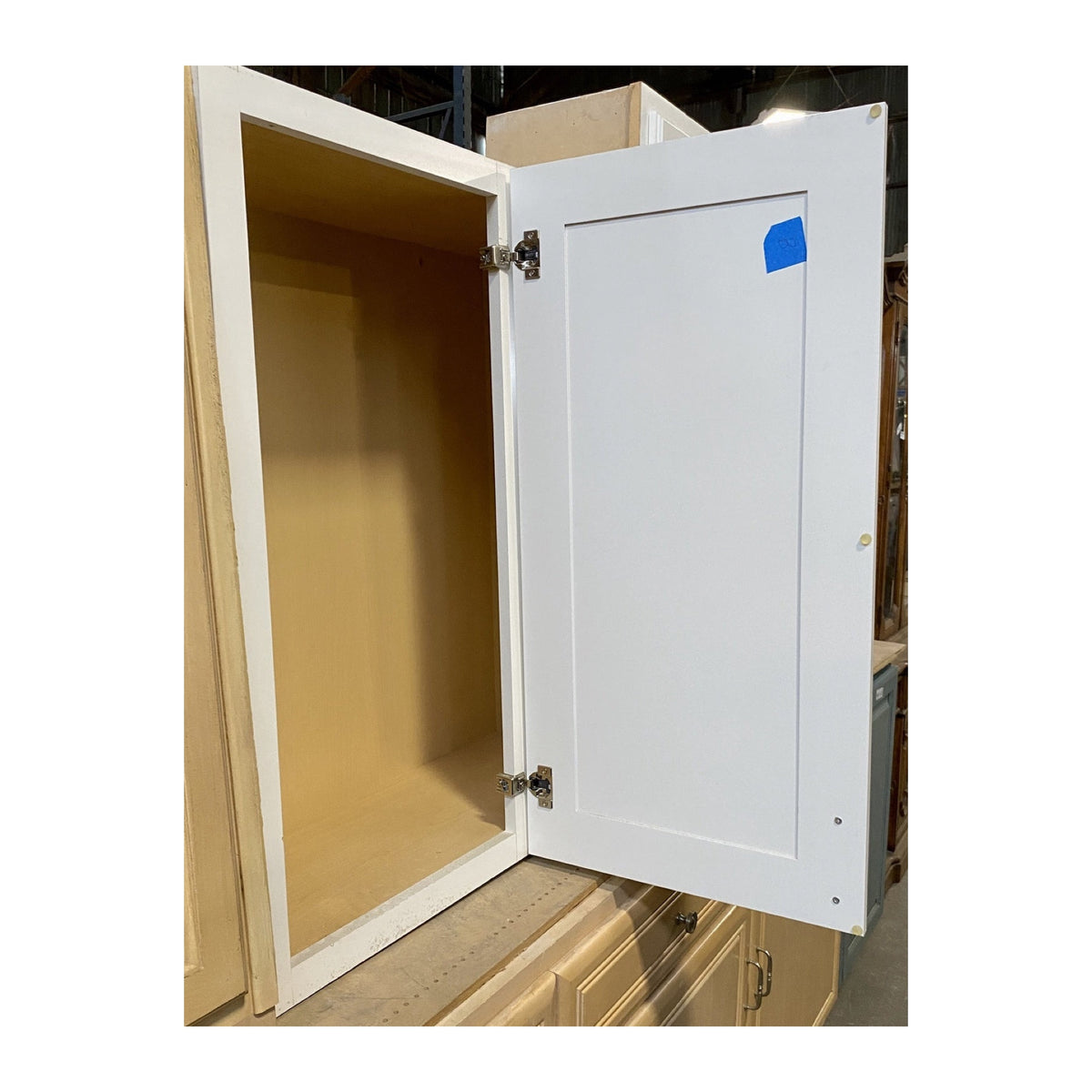 White 1 Door Cabinet Silver Handles TRP