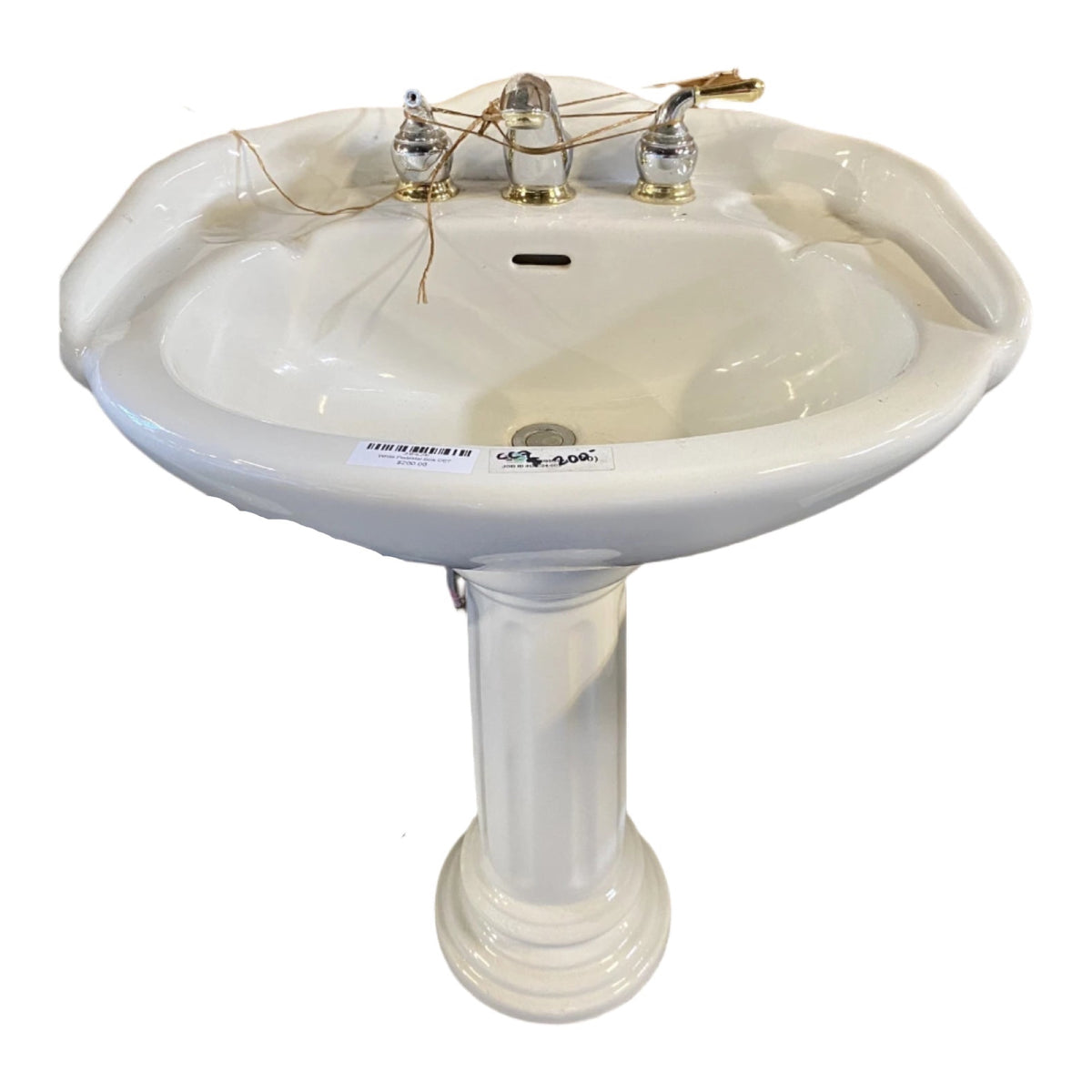 White Pedestal Sink CC7