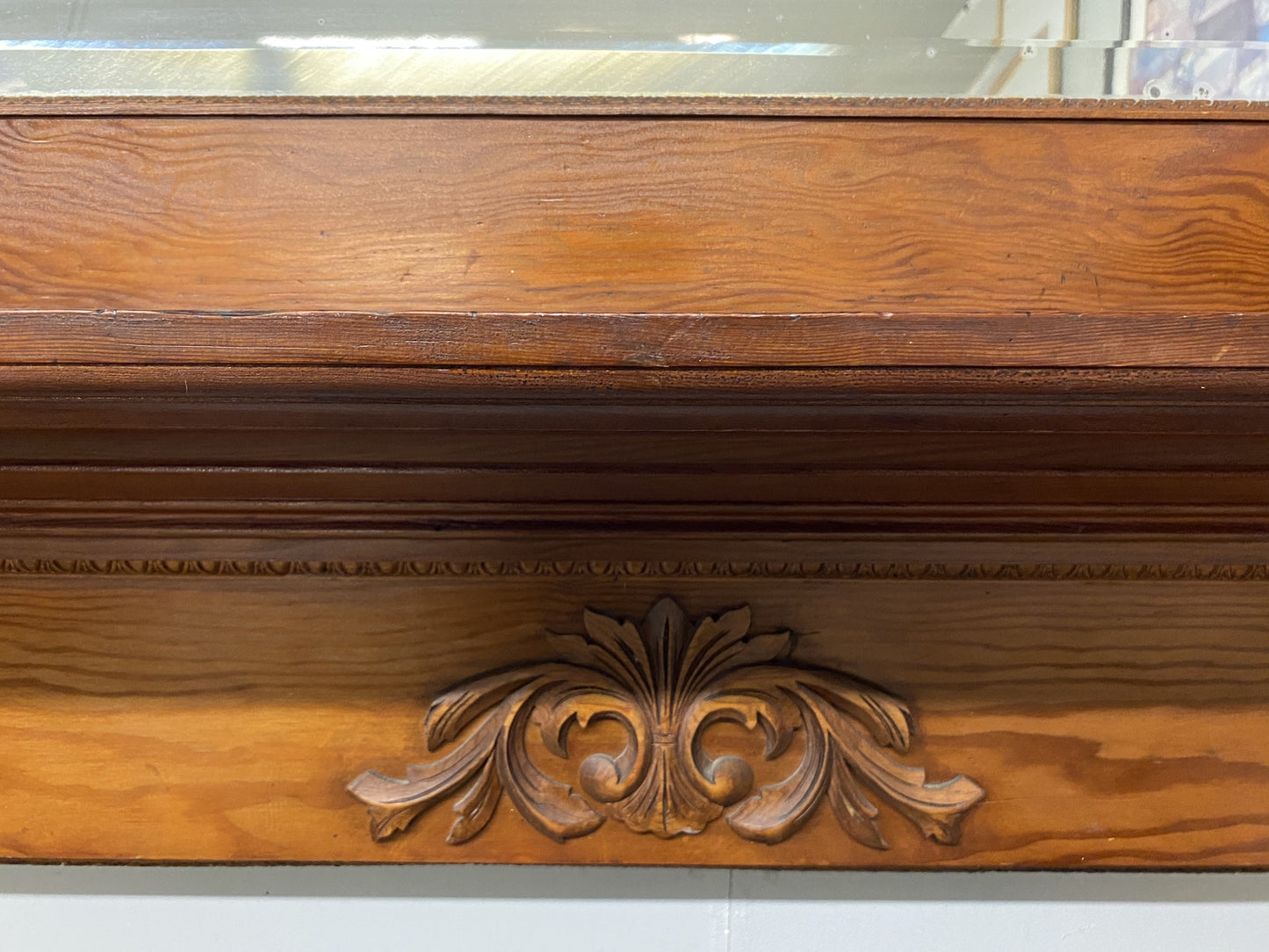 Floral Carving Wooden Fireplace Mantle BQ1