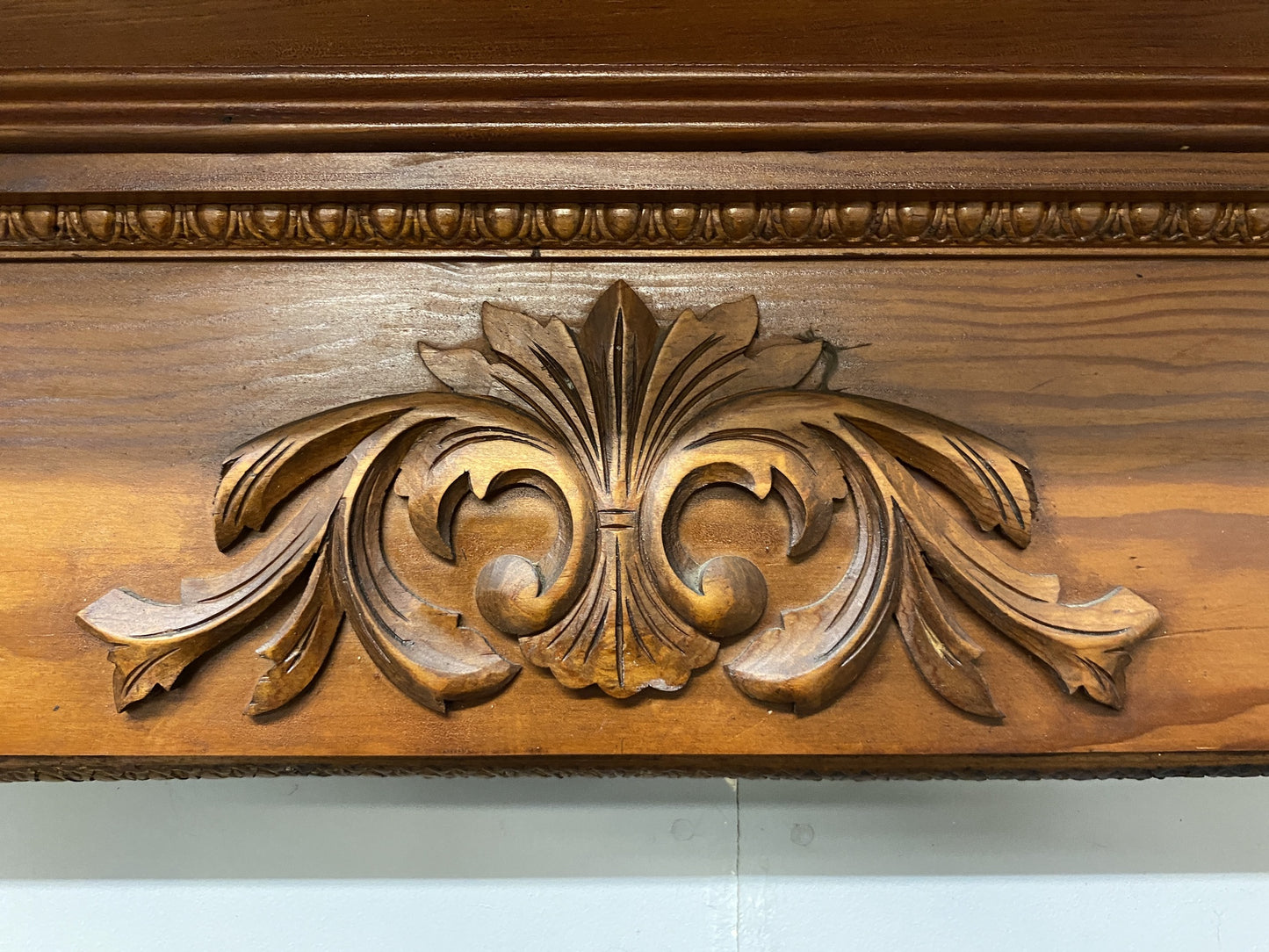 Floral Carving Wooden Fireplace Mantle BQ1