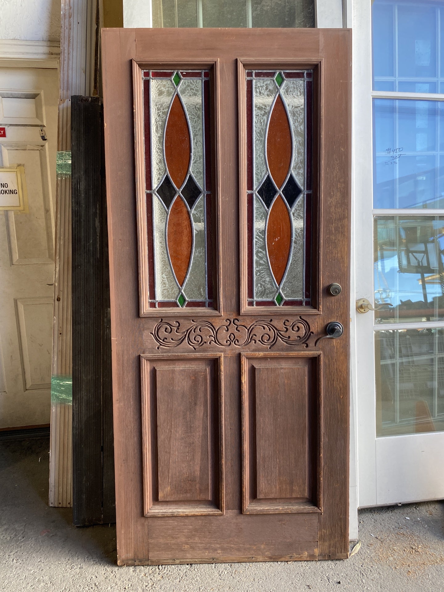 Stained Glass Wooden Door TRP