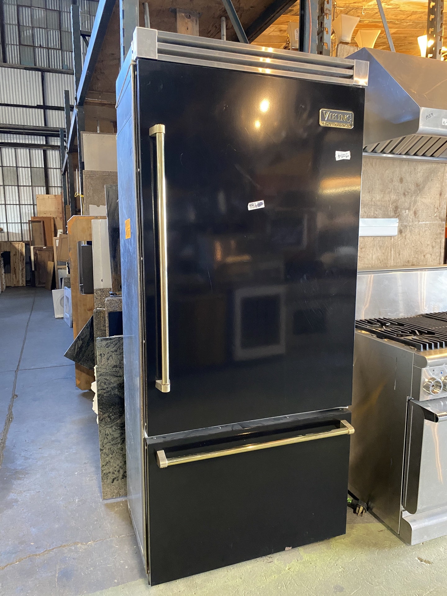 Viking Black &  Gold Vintage Refrigerator BQ1