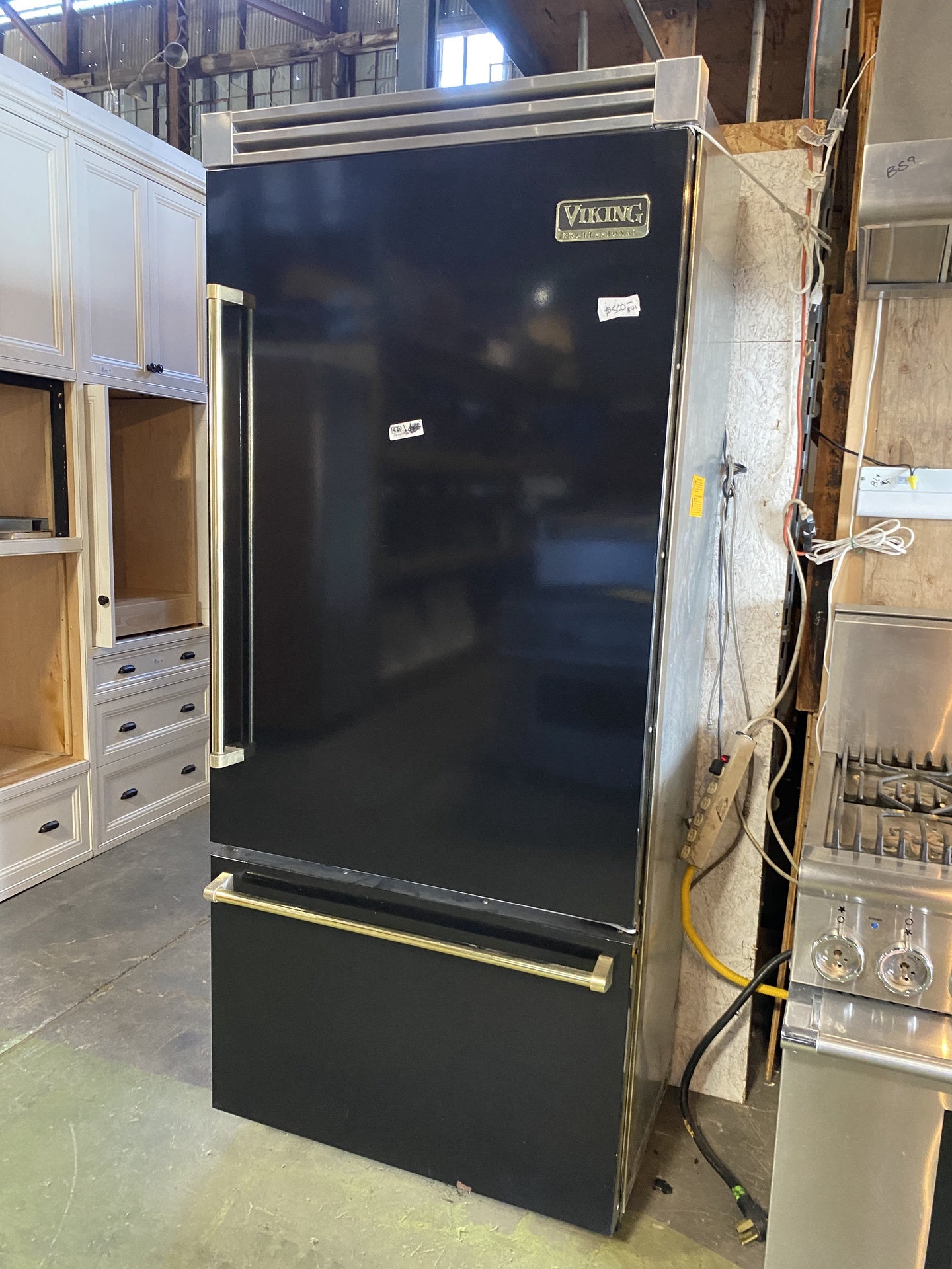 Viking Black &  Gold Vintage Refrigerator BQ1