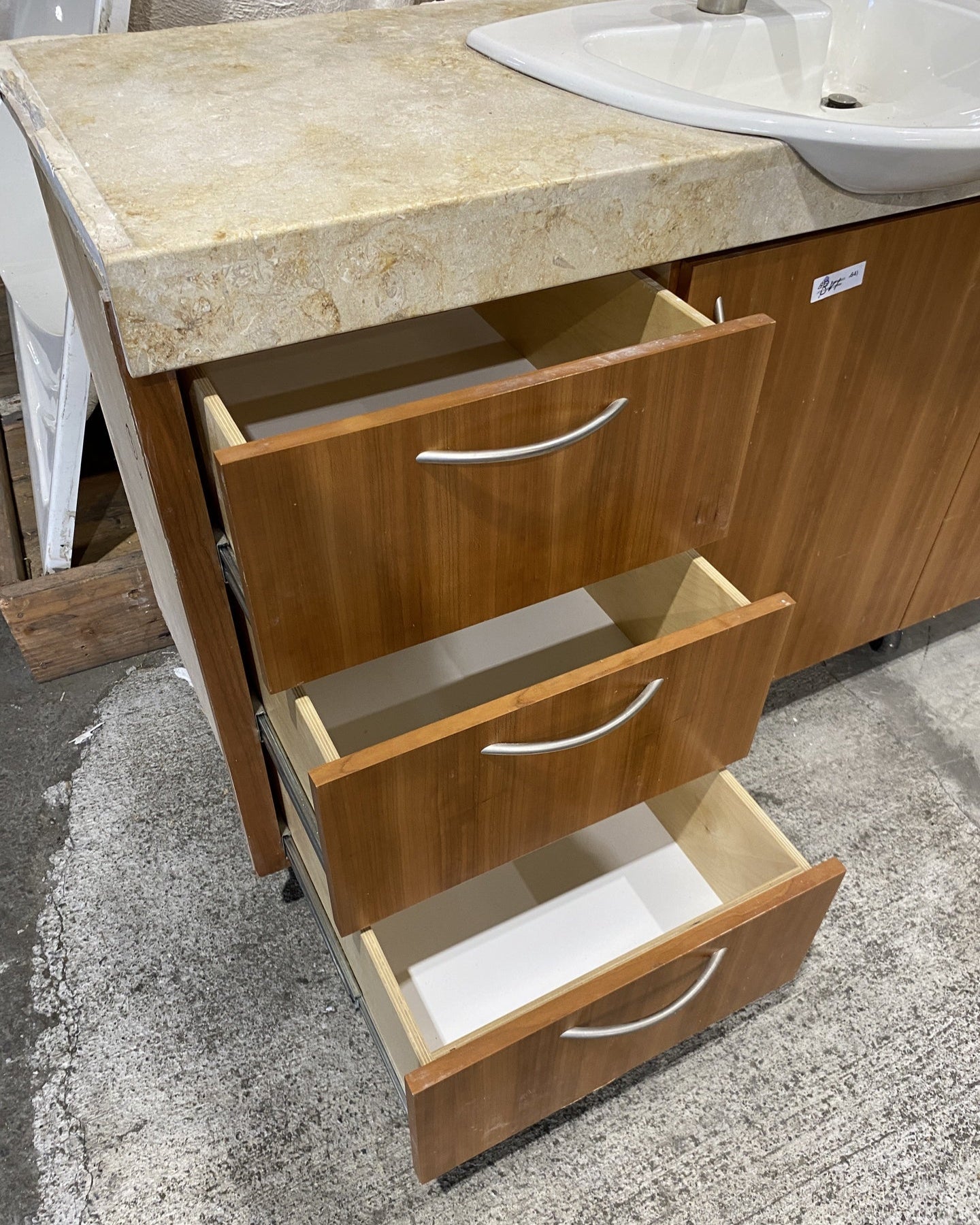 Bathroom Vanity Cream Sink BV1 FB