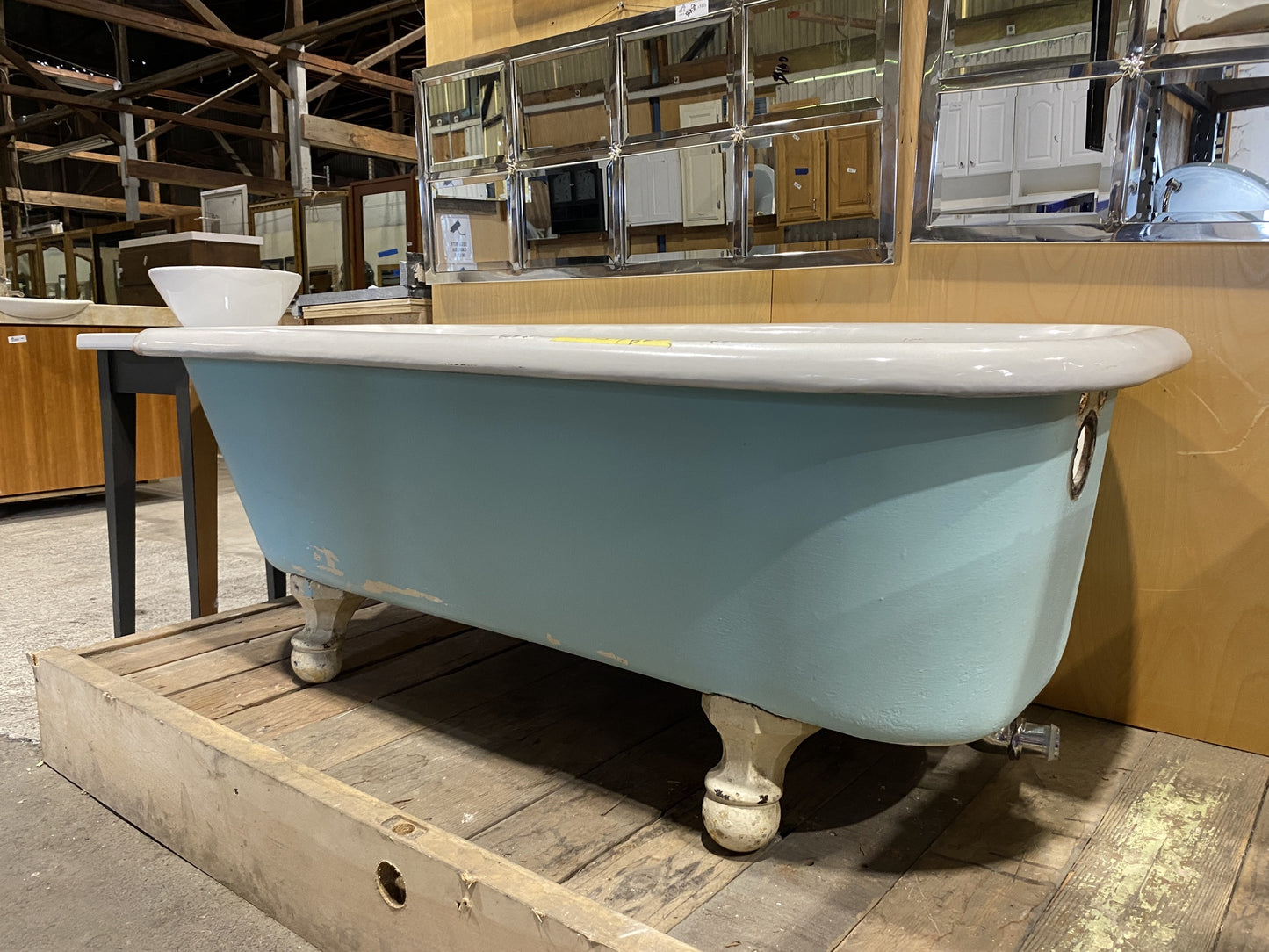 Cast Iron Clawfoot Tub Blue BZ3