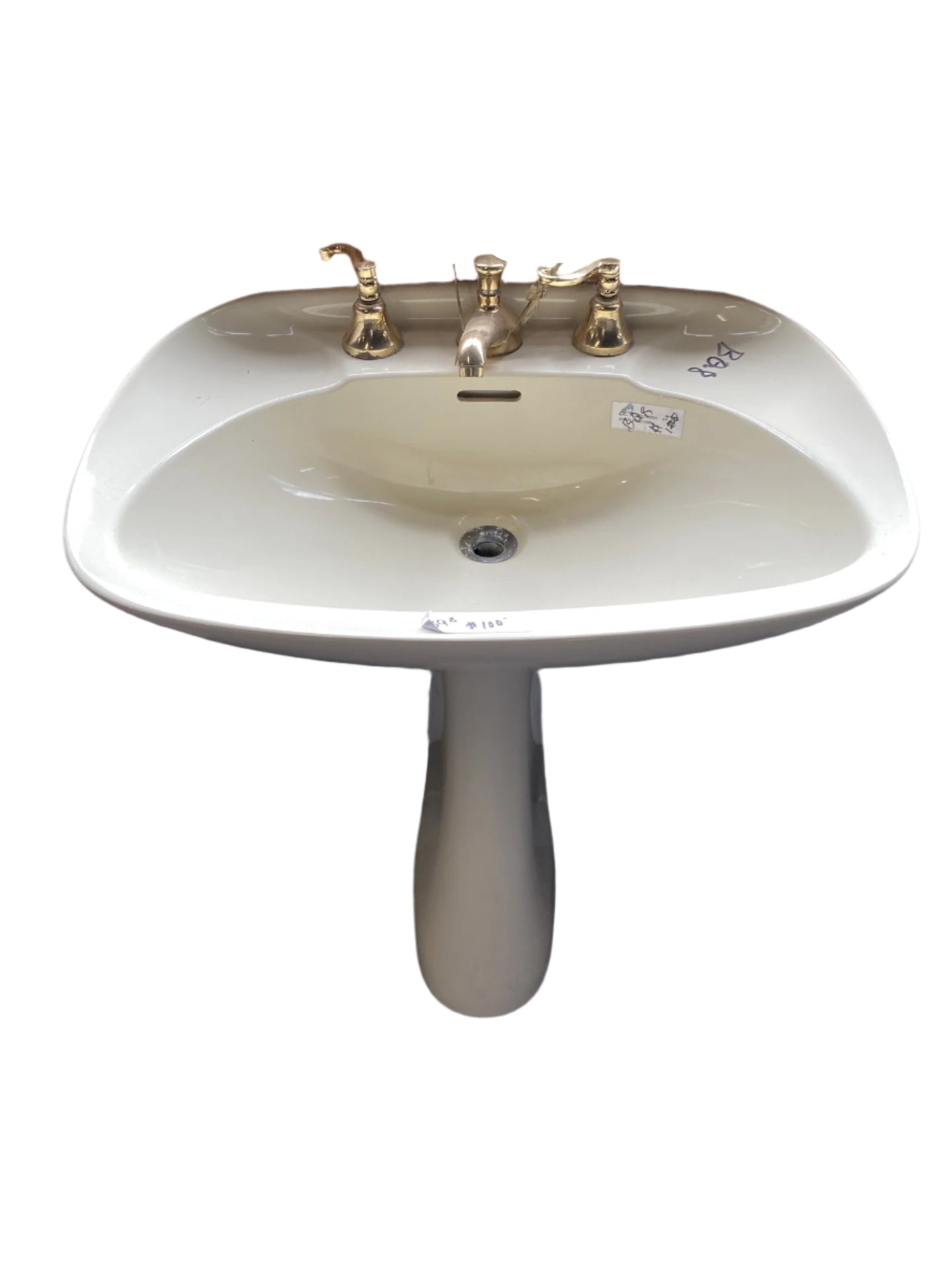 Vintage Pedestal Sink Yellow BQ8