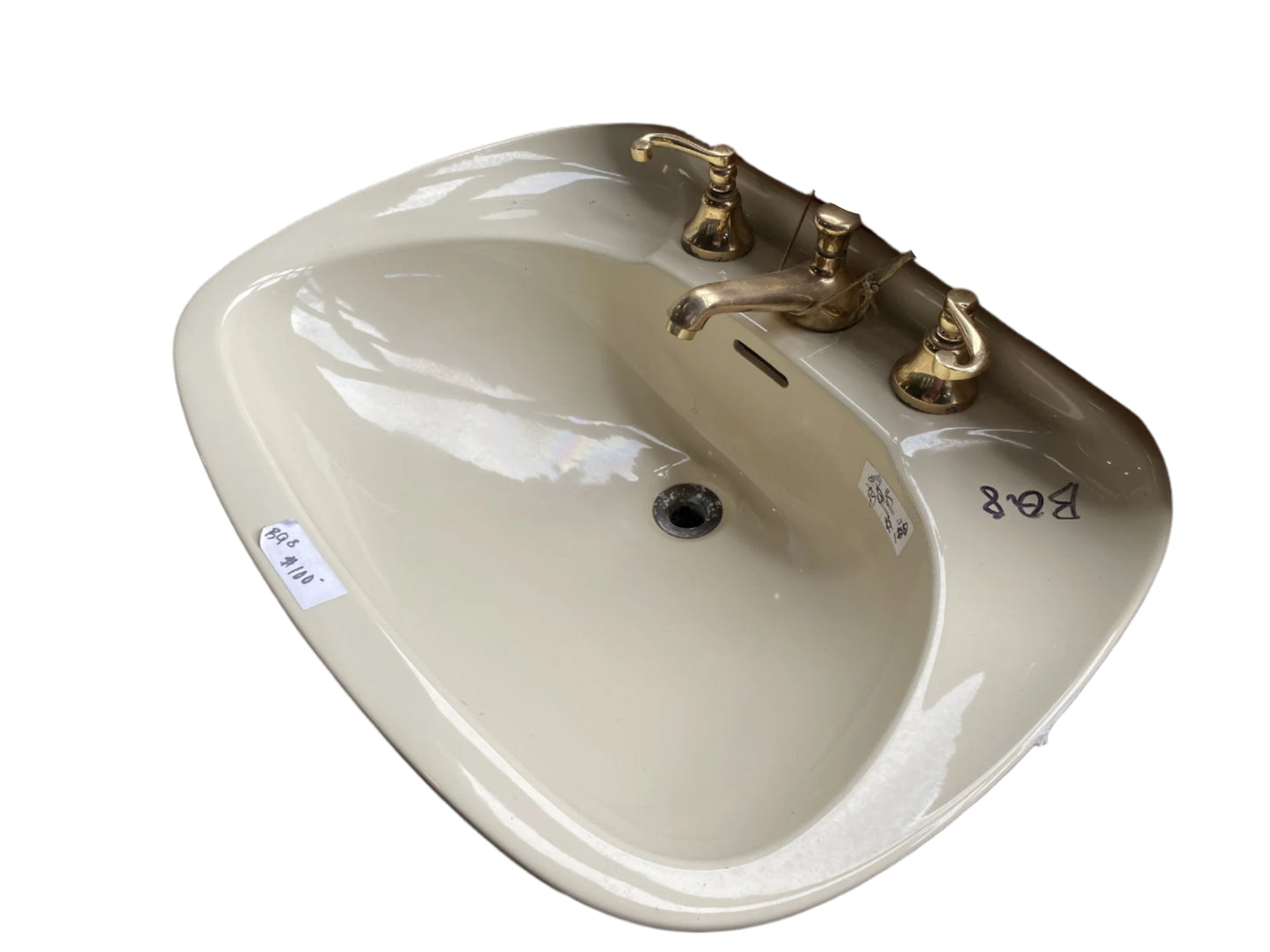 Vintage Pedestal Sink Yellow BQ8