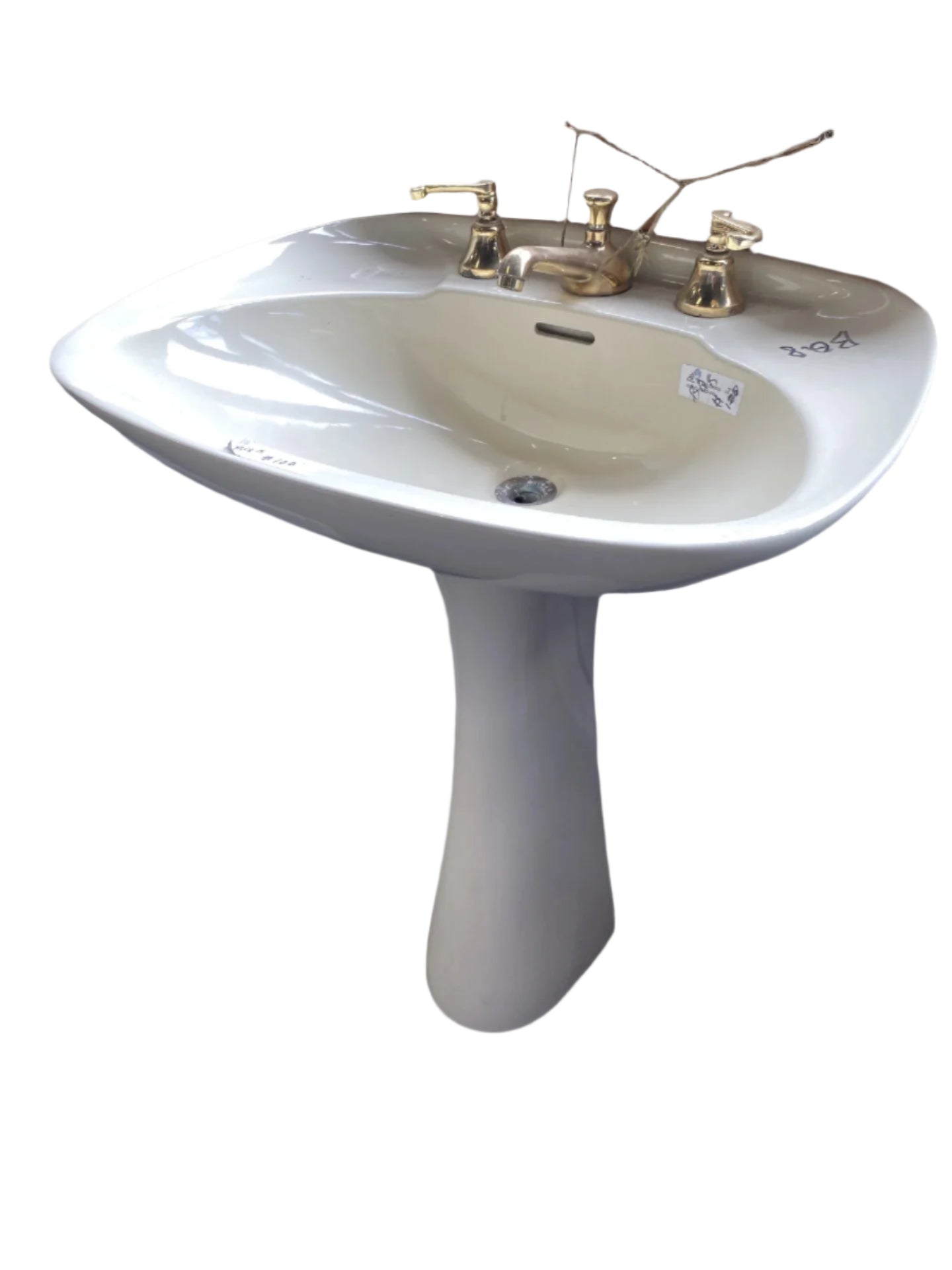 Vintage Pedestal Sink Yellow BQ8