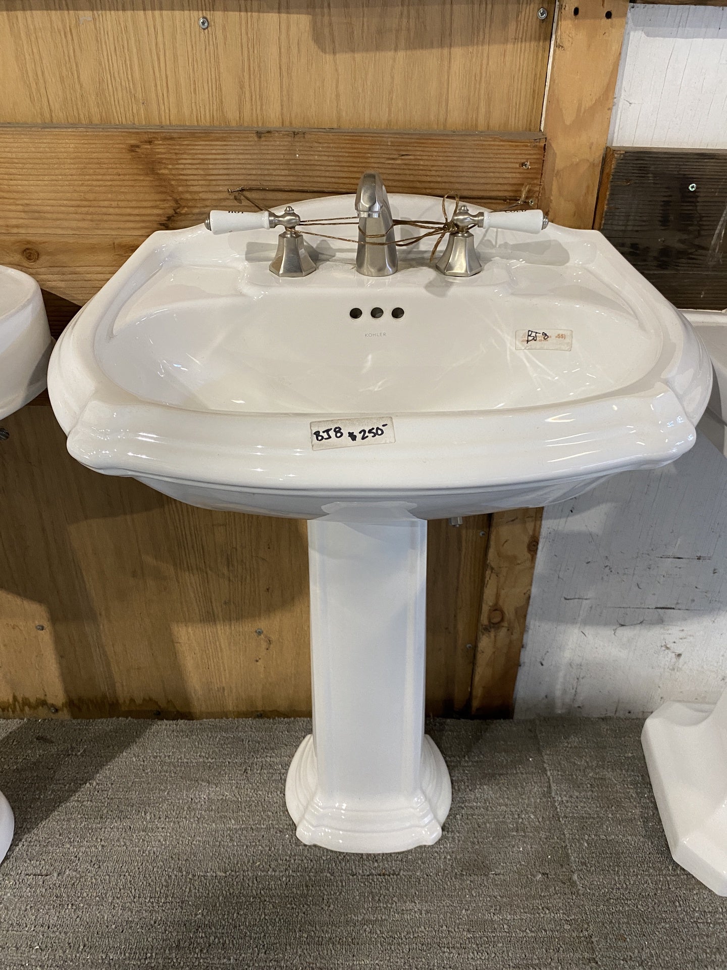 White Kohler Pedestal Sink BJ8