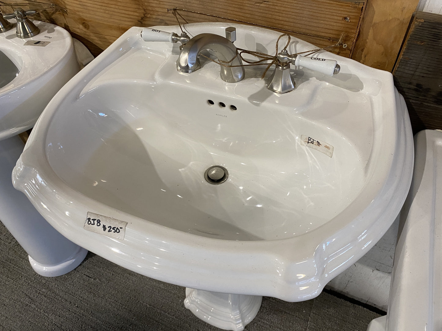 White Kohler Pedestal Sink BJ8