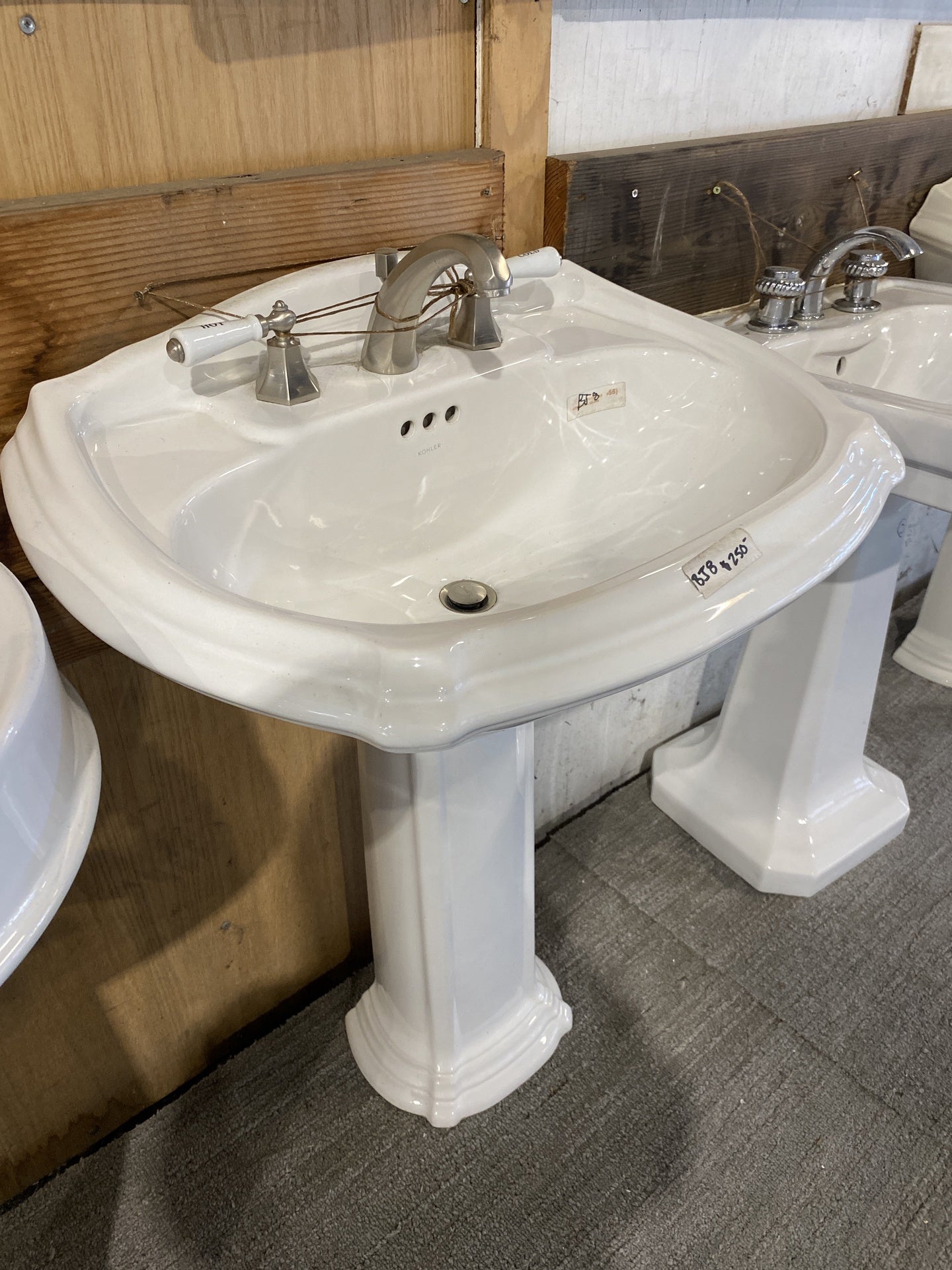 White Kohler Pedestal Sink BJ8