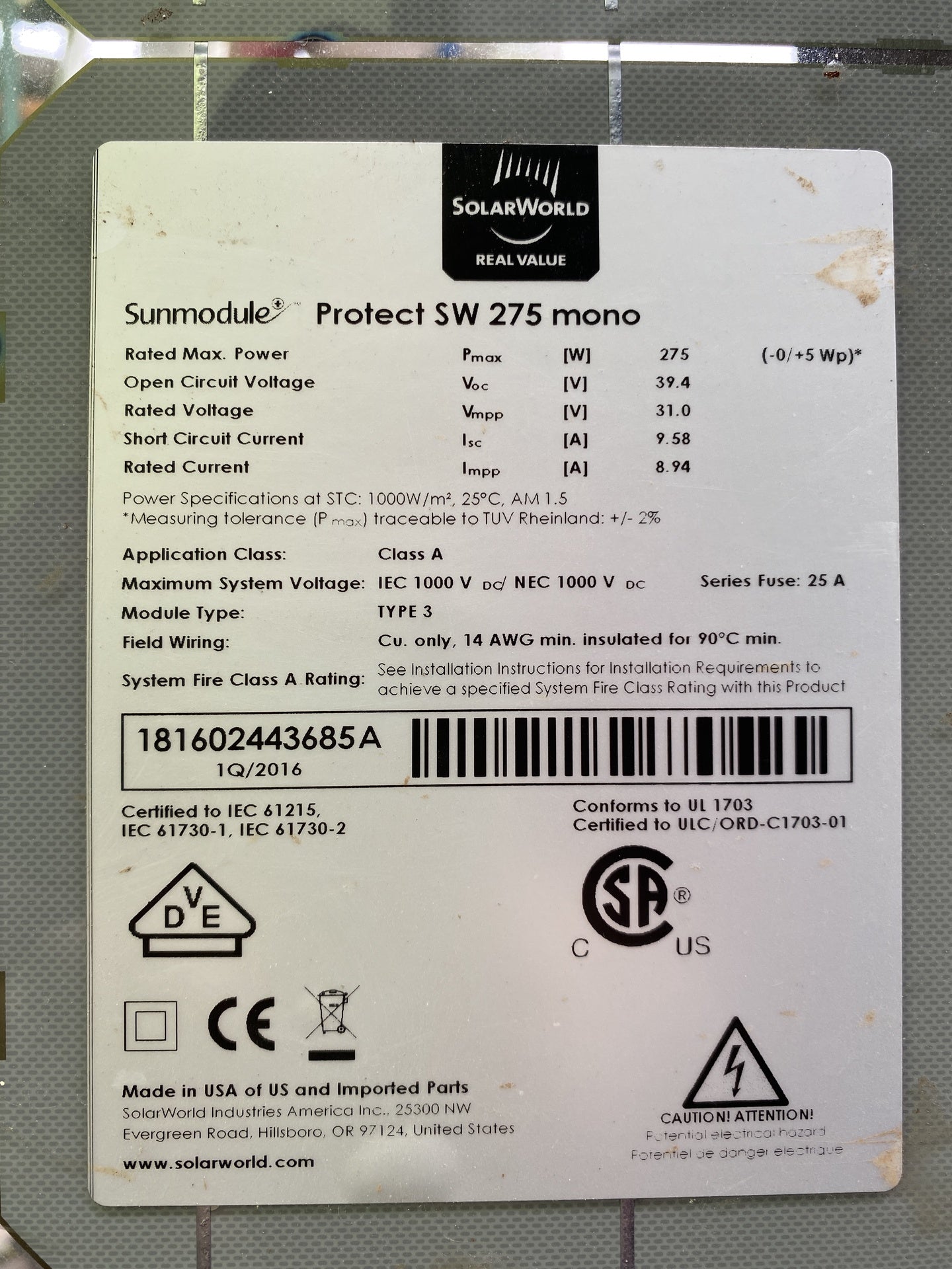 Solar World Solar Panels TRP