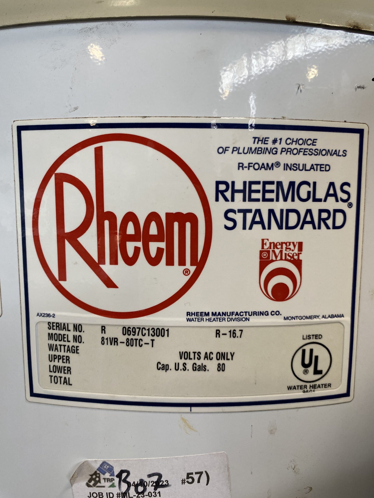 Rheemglas Standard Water Heater BO7