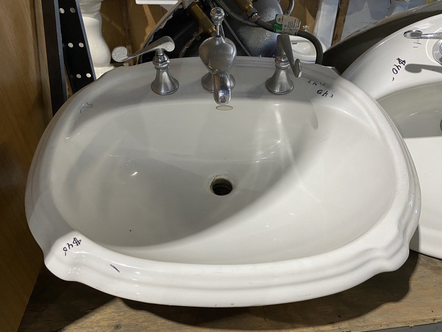 White Oval Vintage Kohler Sink AN7