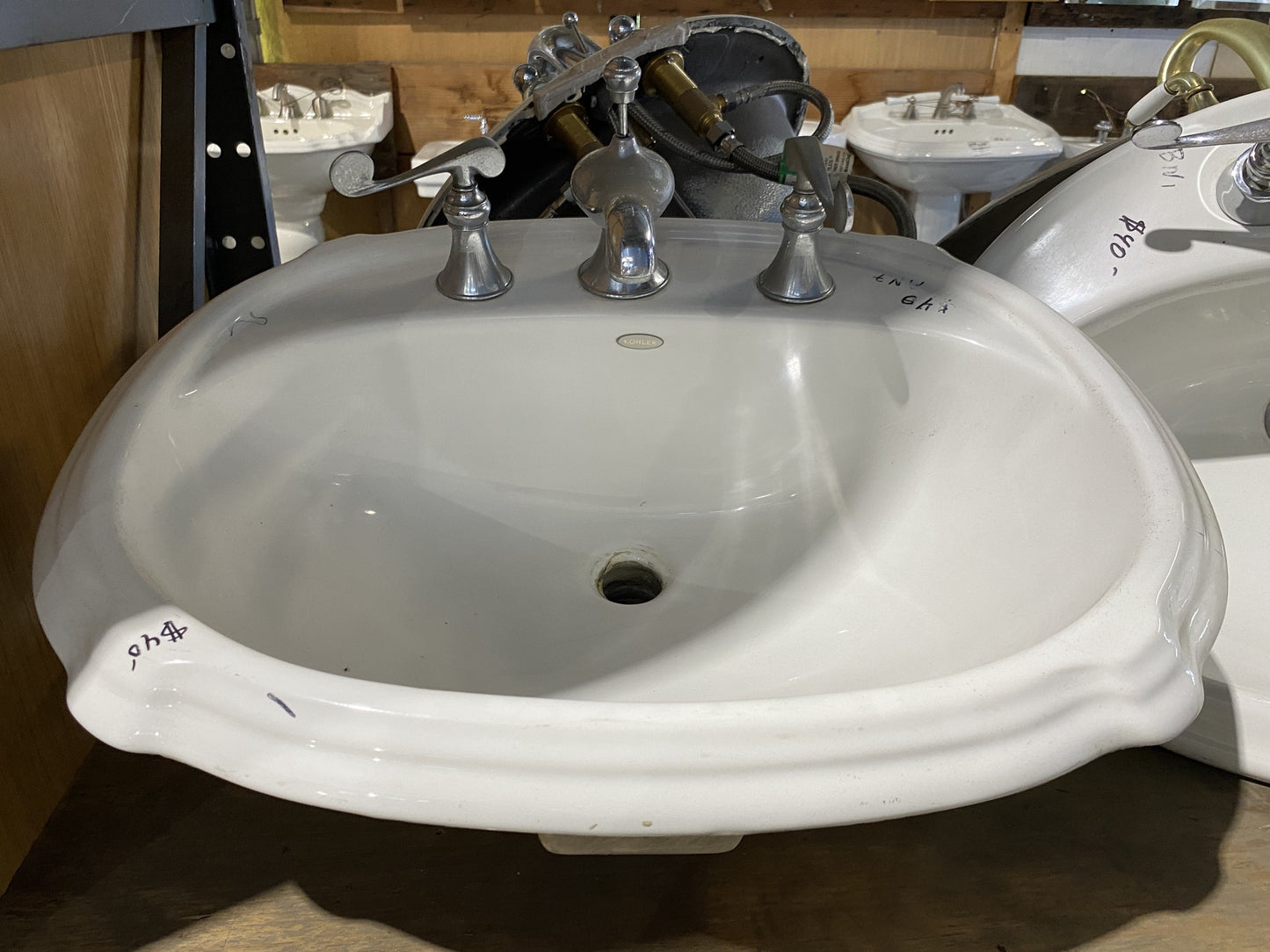 White Oval Vintage Kohler Sink AN7
