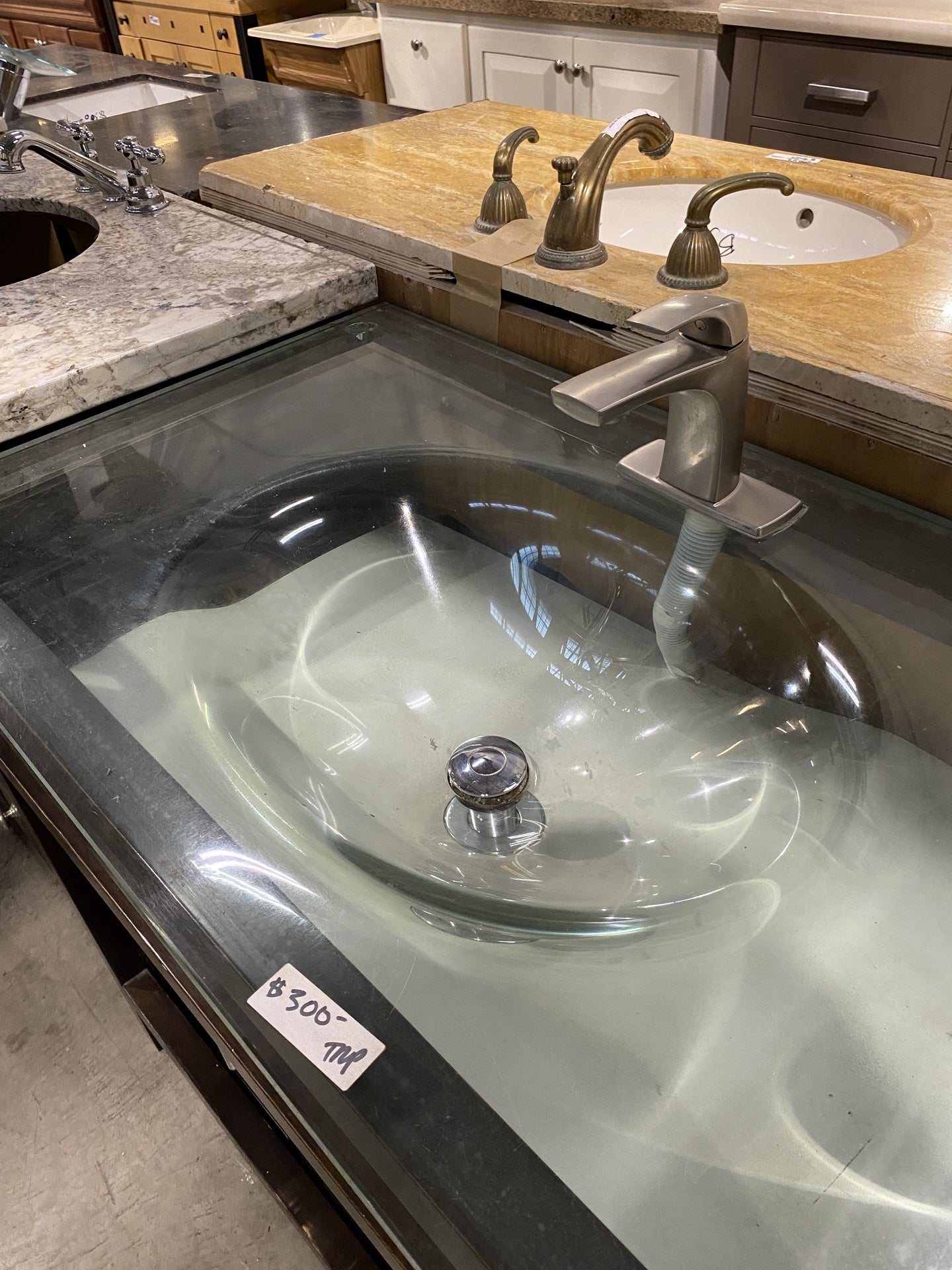 Glass Countertop Bathroom Vanity TRP
