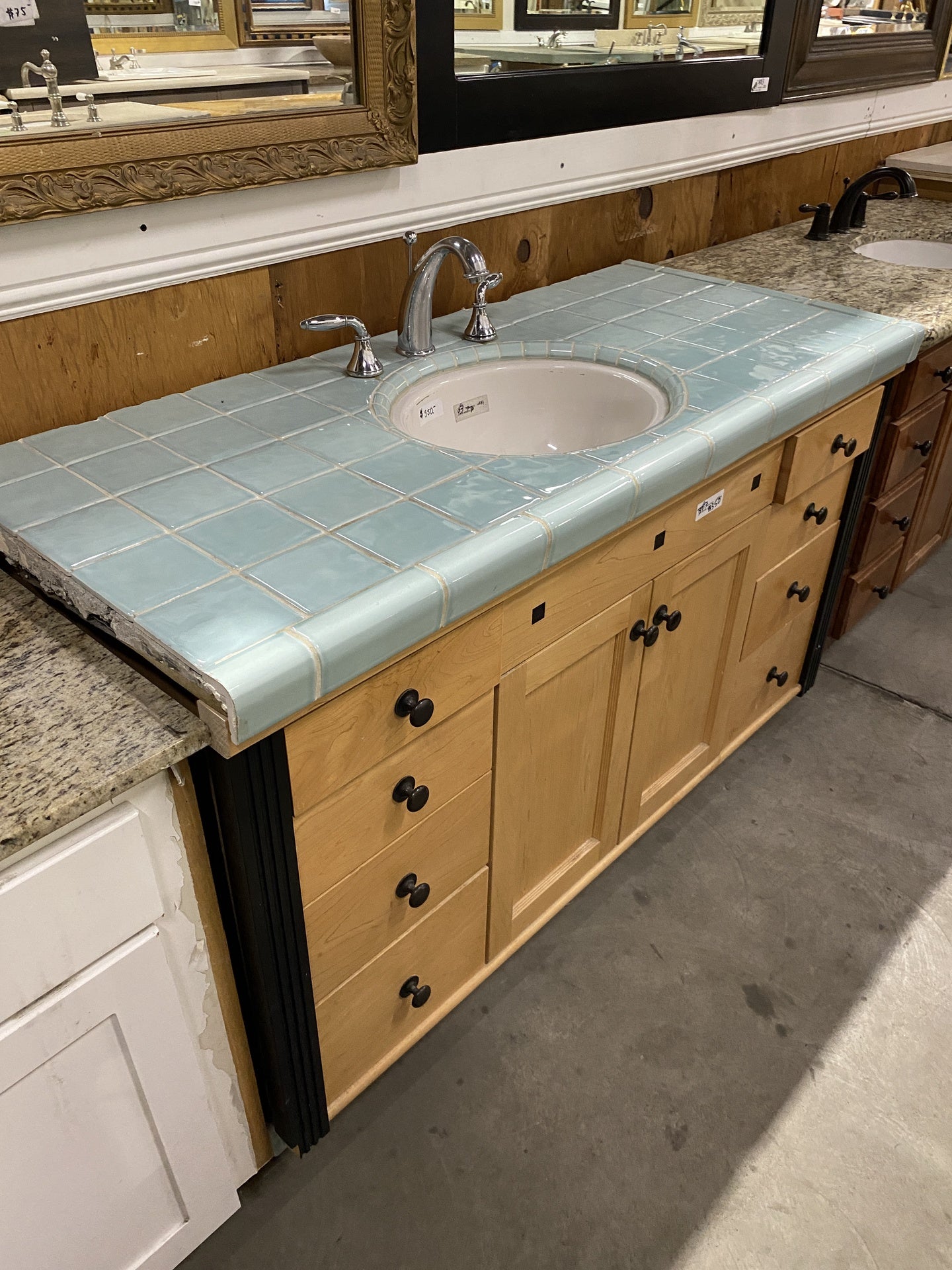 Blue Tiled Bathroom Vanity BT7