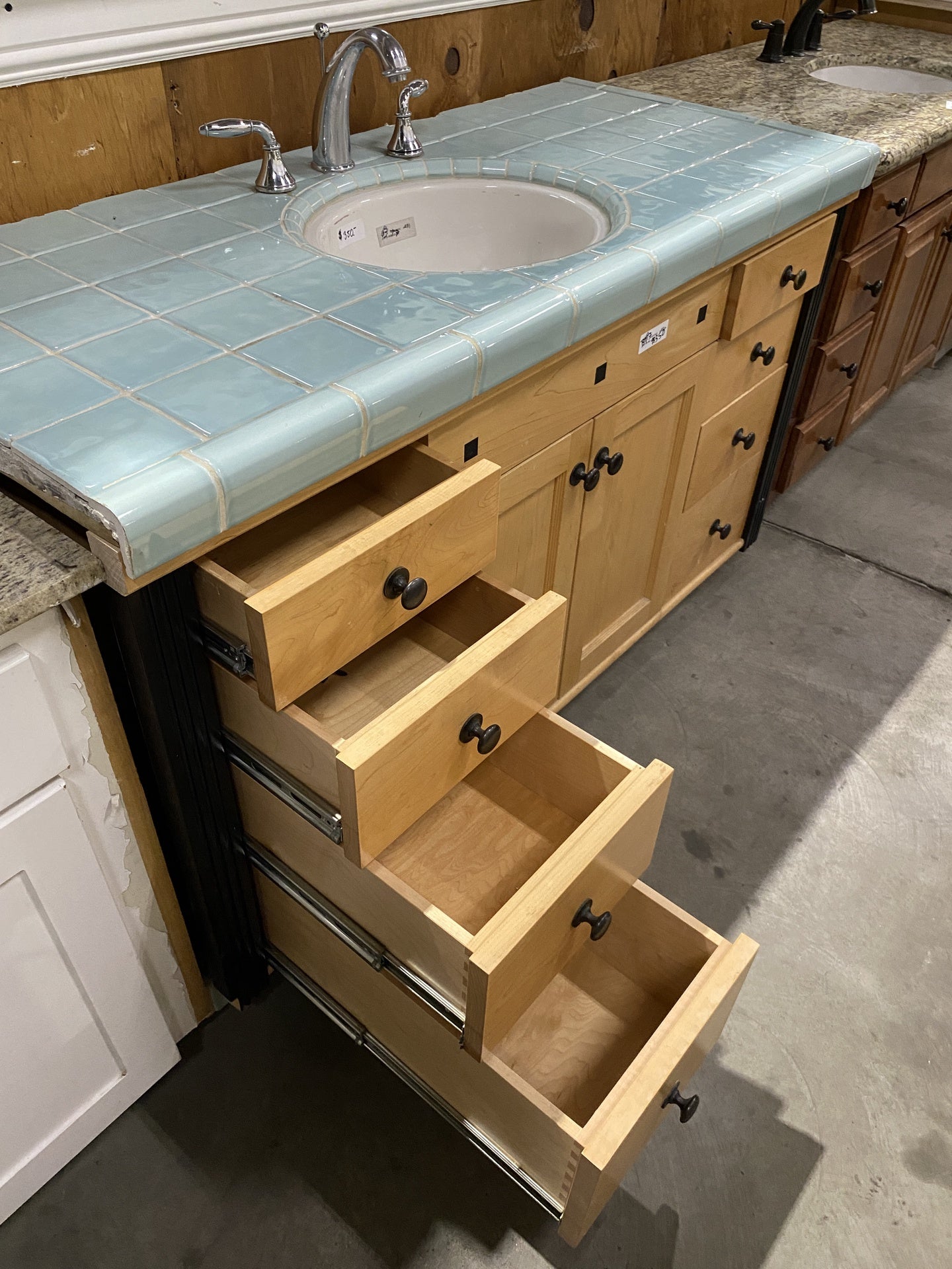 Blue Tiled Bathroom Vanity BT7