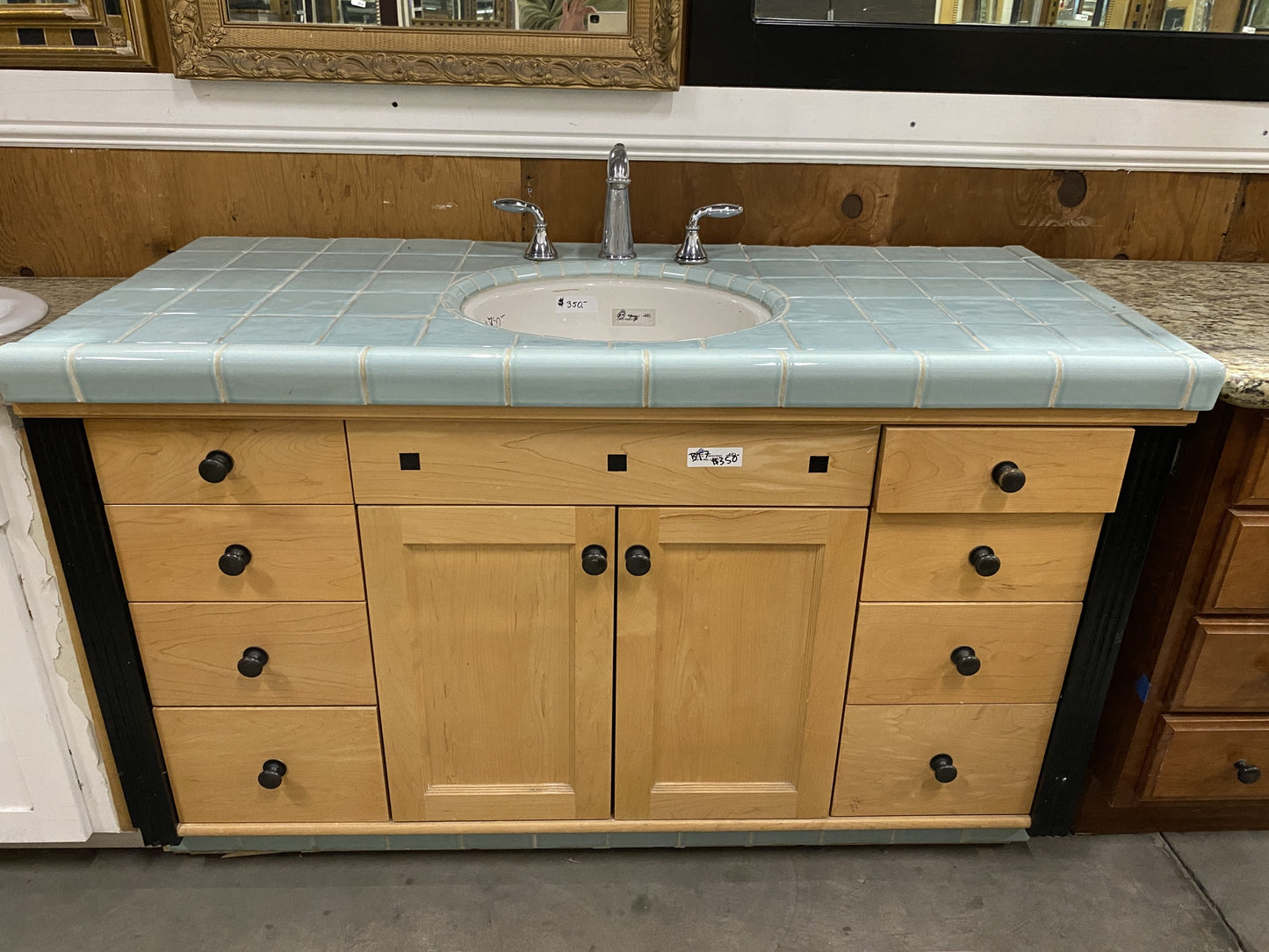Blue Tiled Bathroom Vanity BT7