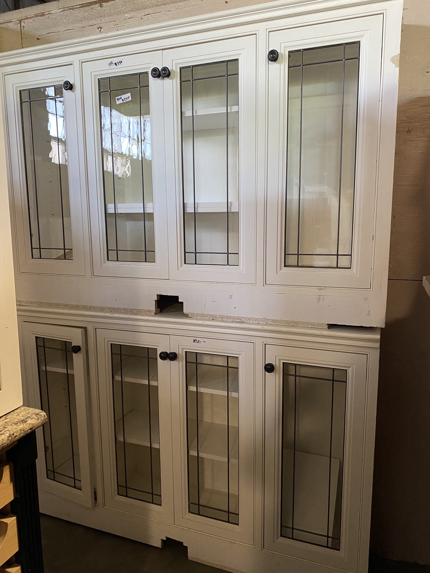 White Cabinets Glass Doors BX8