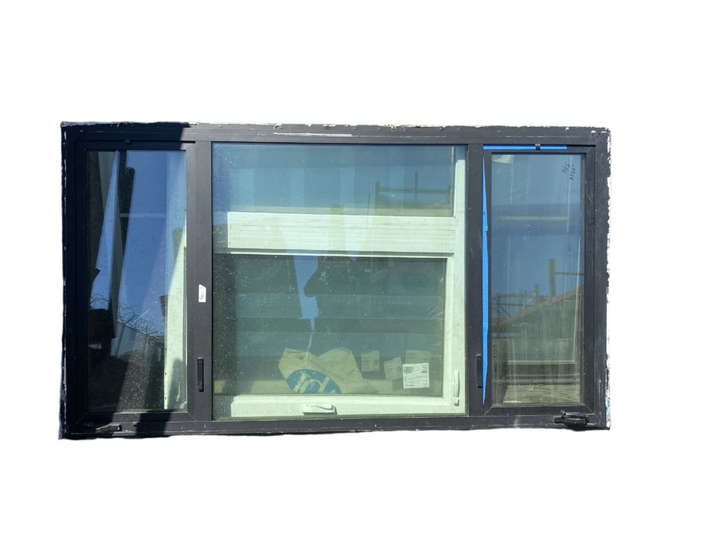 Black Metal Framed 3 Panel Window BY1