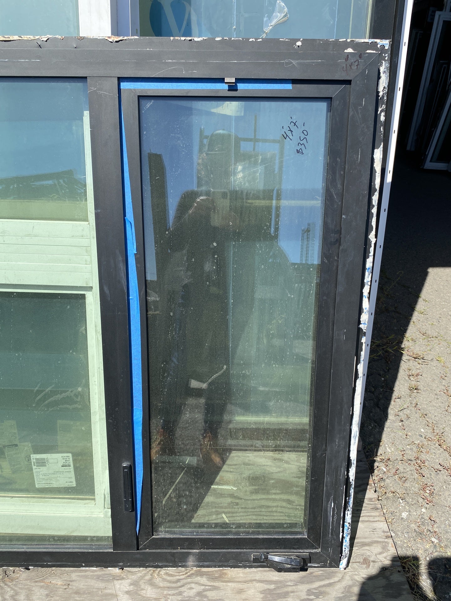 Black Metal Framed 3 Panel Window BY1
