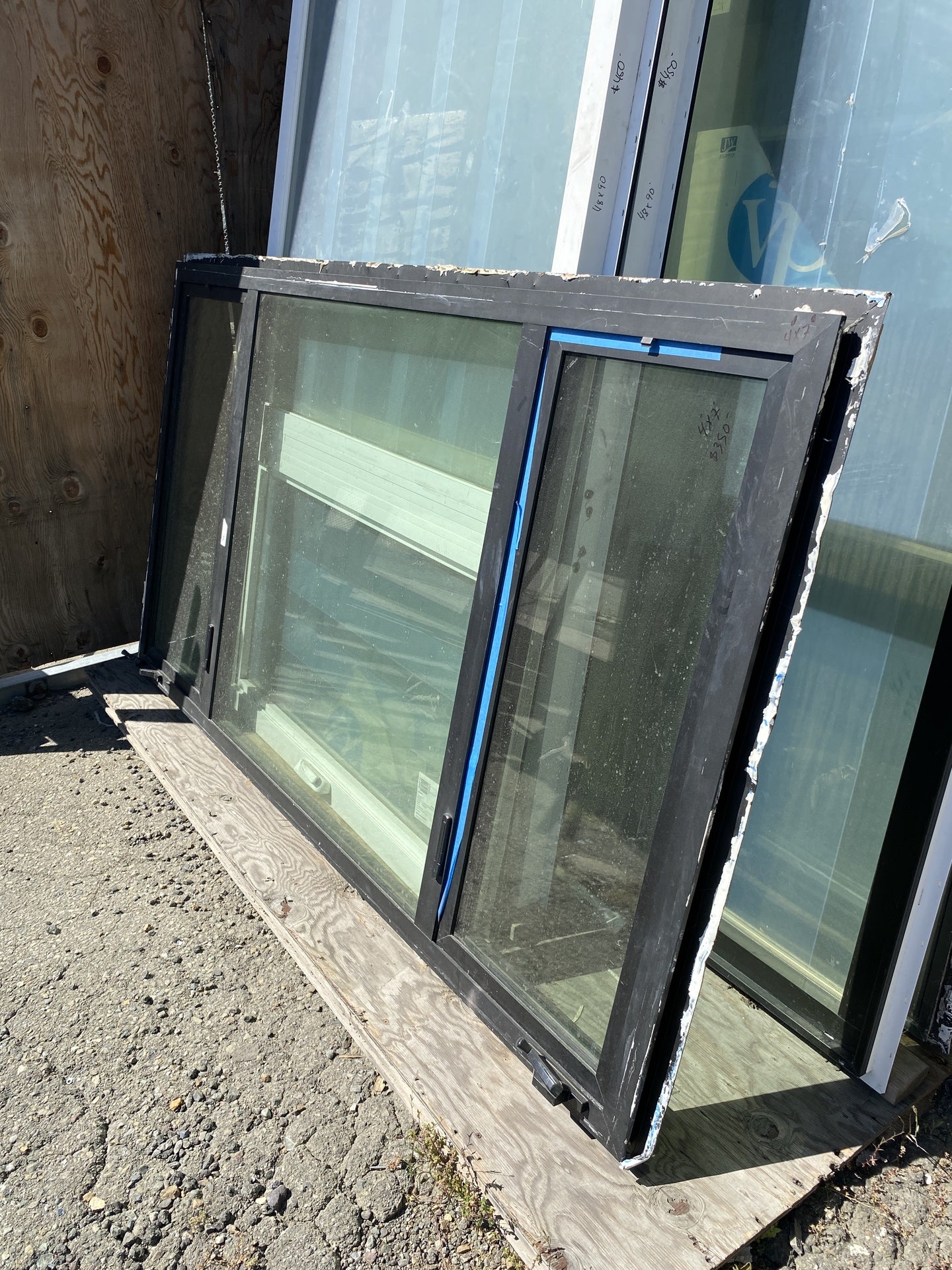 Black Metal Framed 3 Panel Window BY1