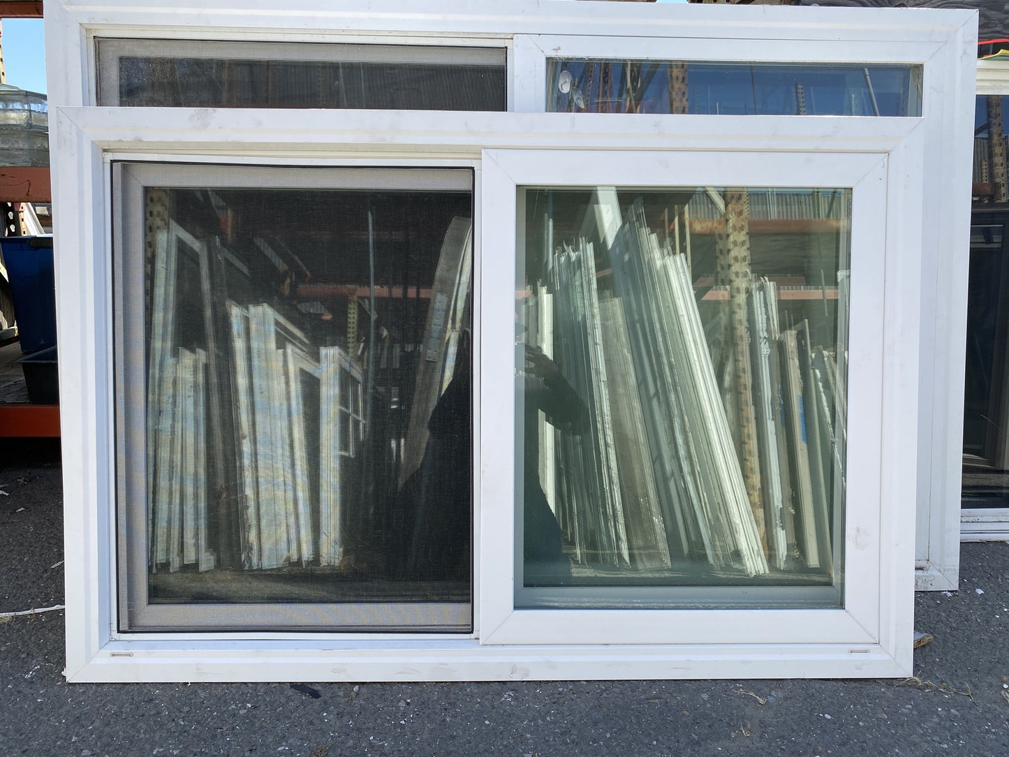 White Vinyl Sliding Window CB2