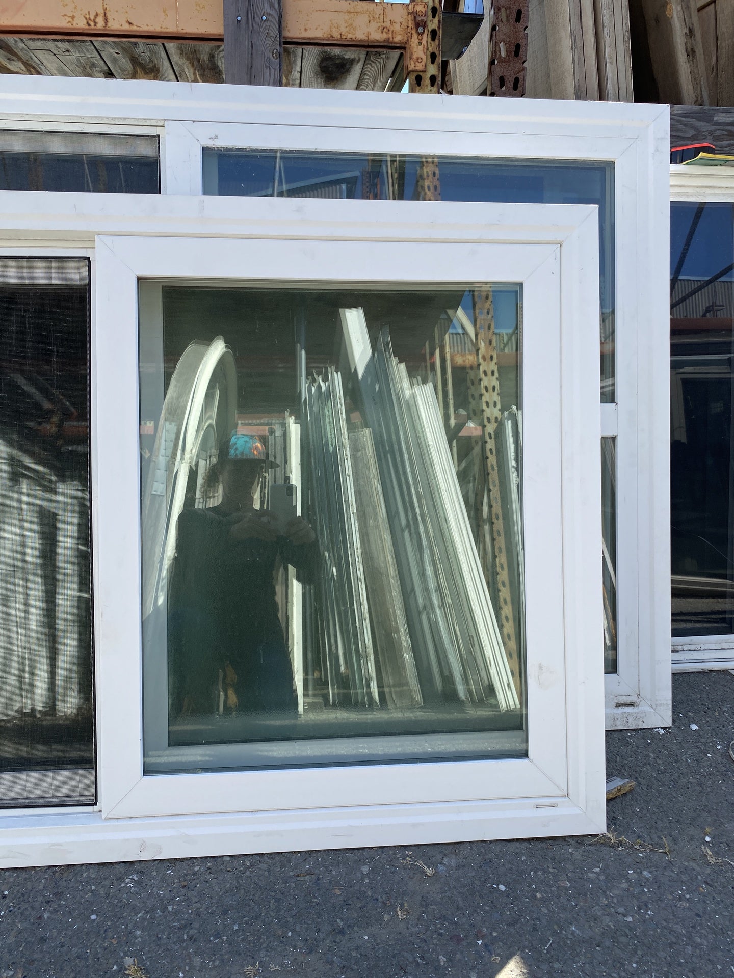 White Vinyl Sliding Window CB2