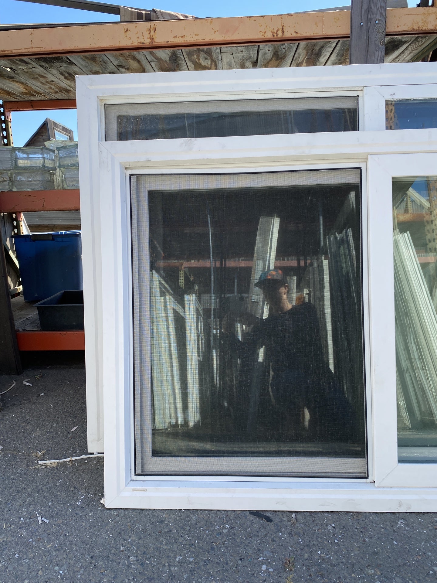 White Vinyl Sliding Window CB2