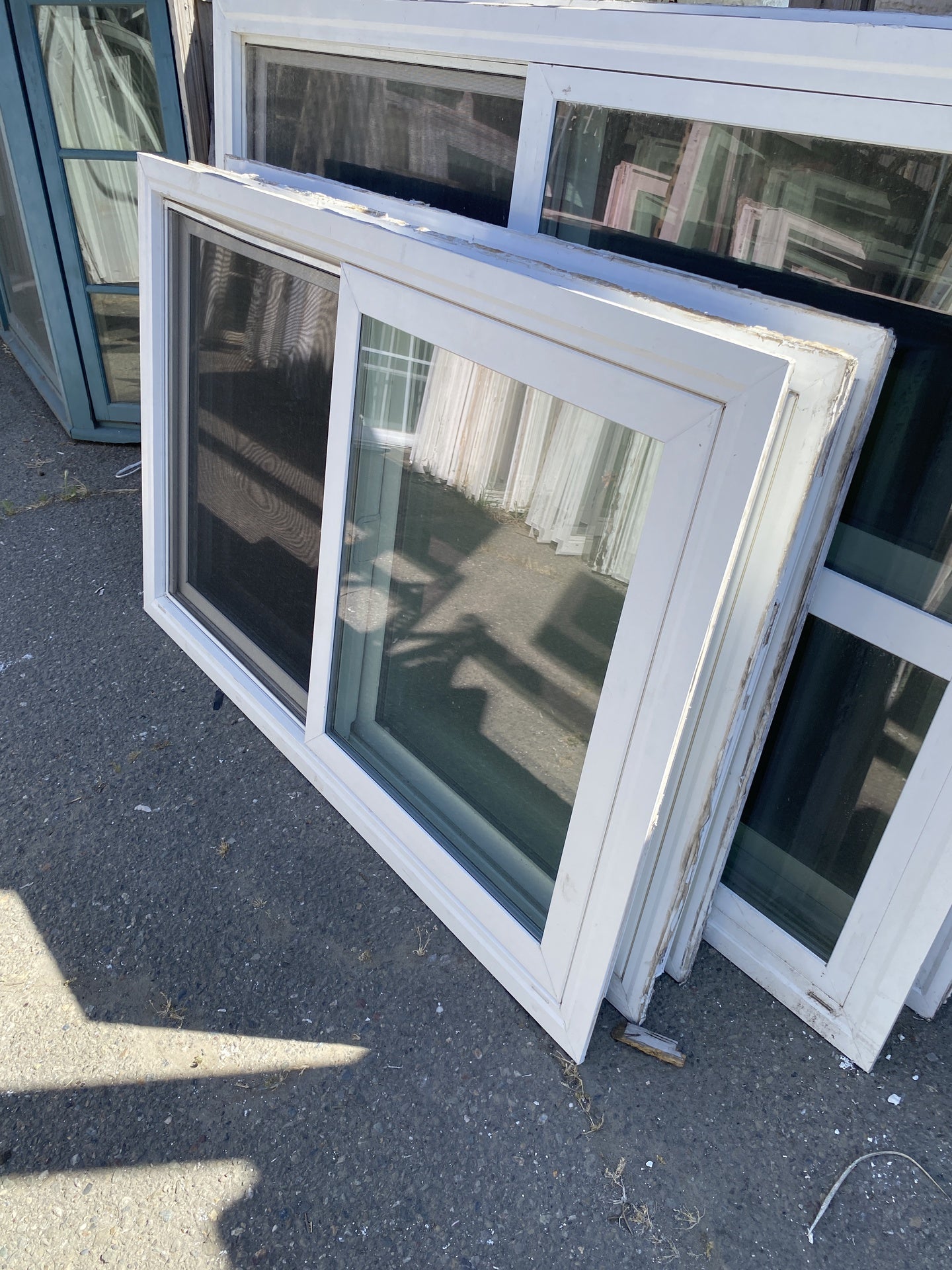 White Vinyl Sliding Window CB2