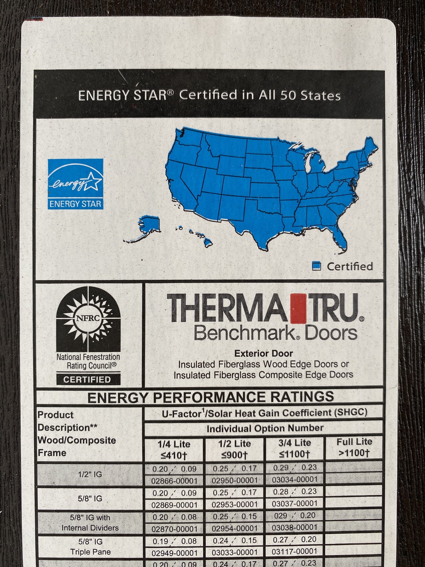 Therma Tru Benchmark Door New LOW