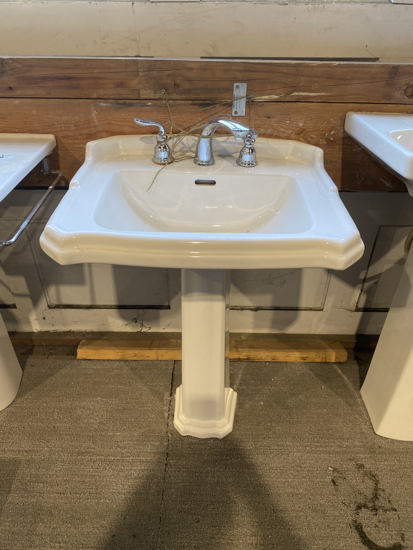 Rectangular White Pedestal Sink TRP
