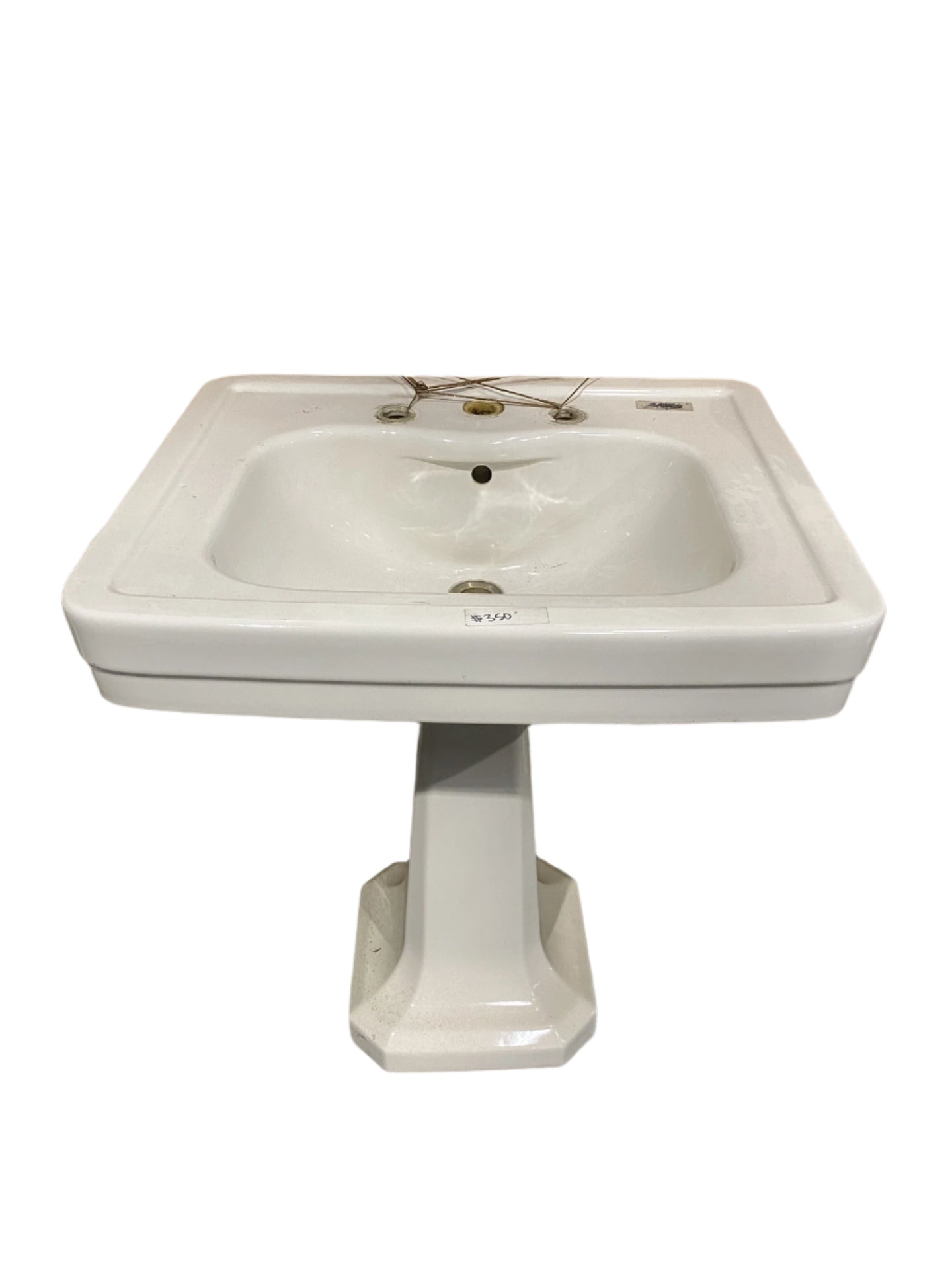 Cream Rectangular Pedestal Sink TRP