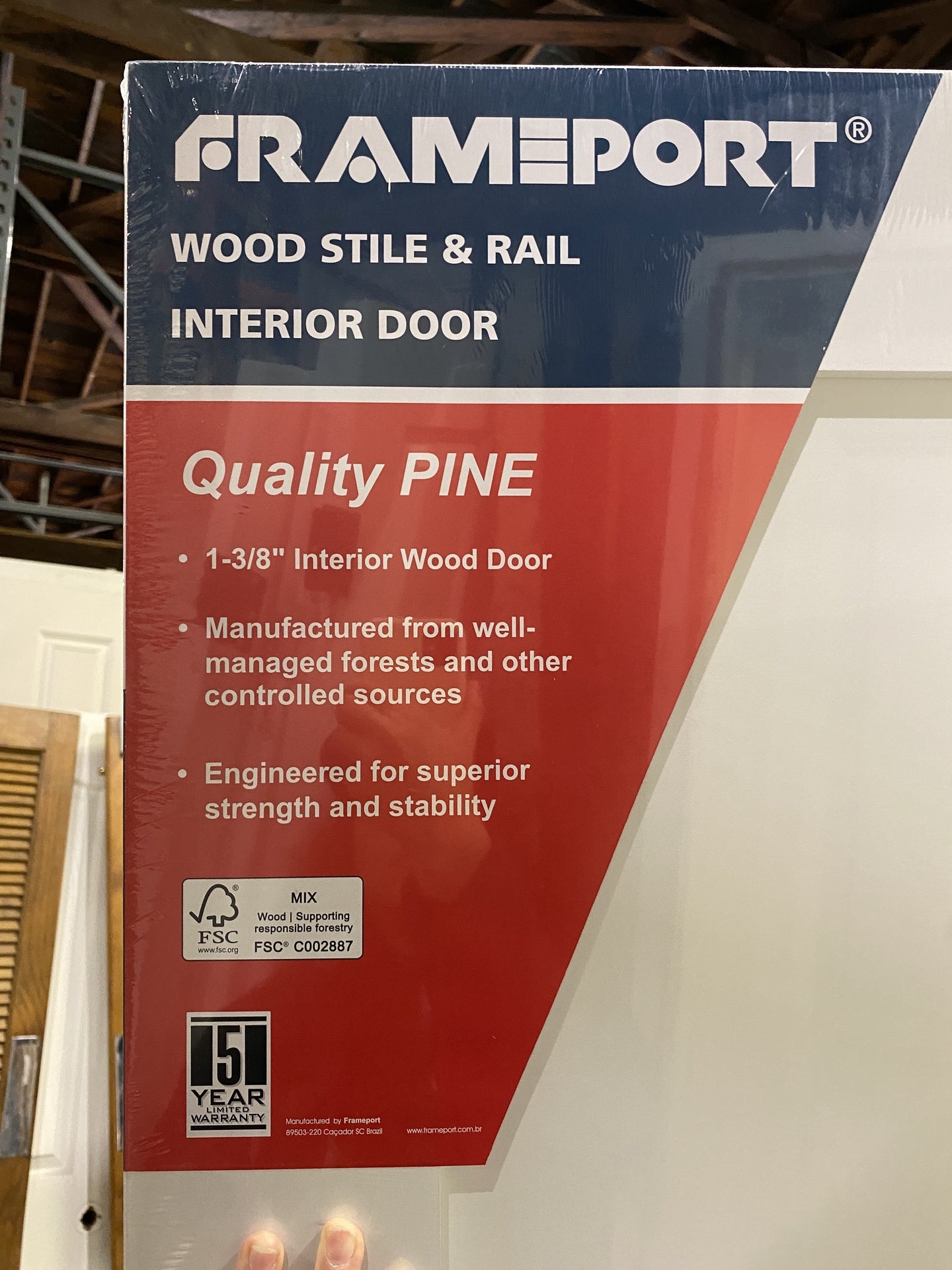 Frameport Slab Pine Door 32in LOW