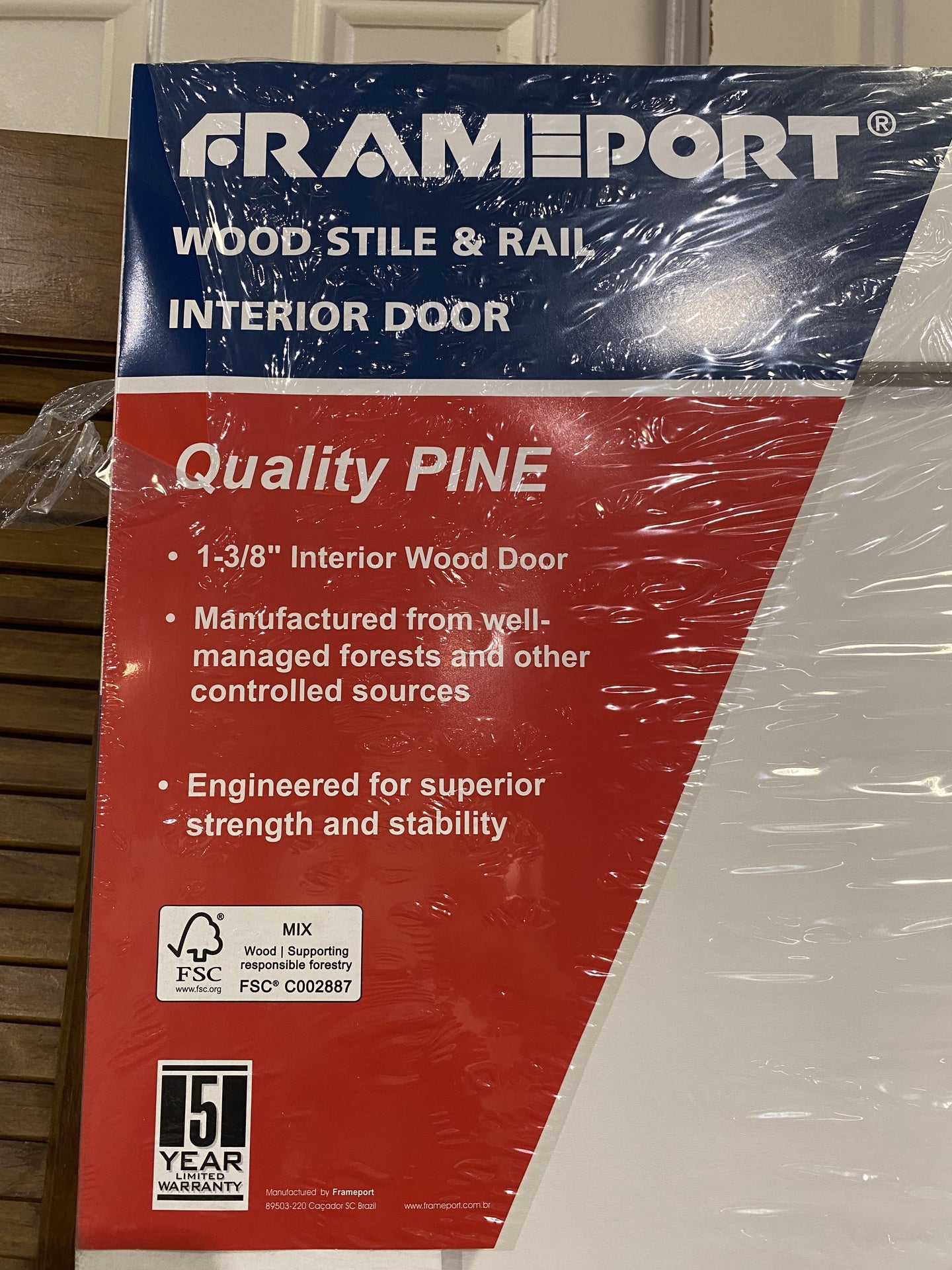 Frameport Slab Pine Door 36in LOW