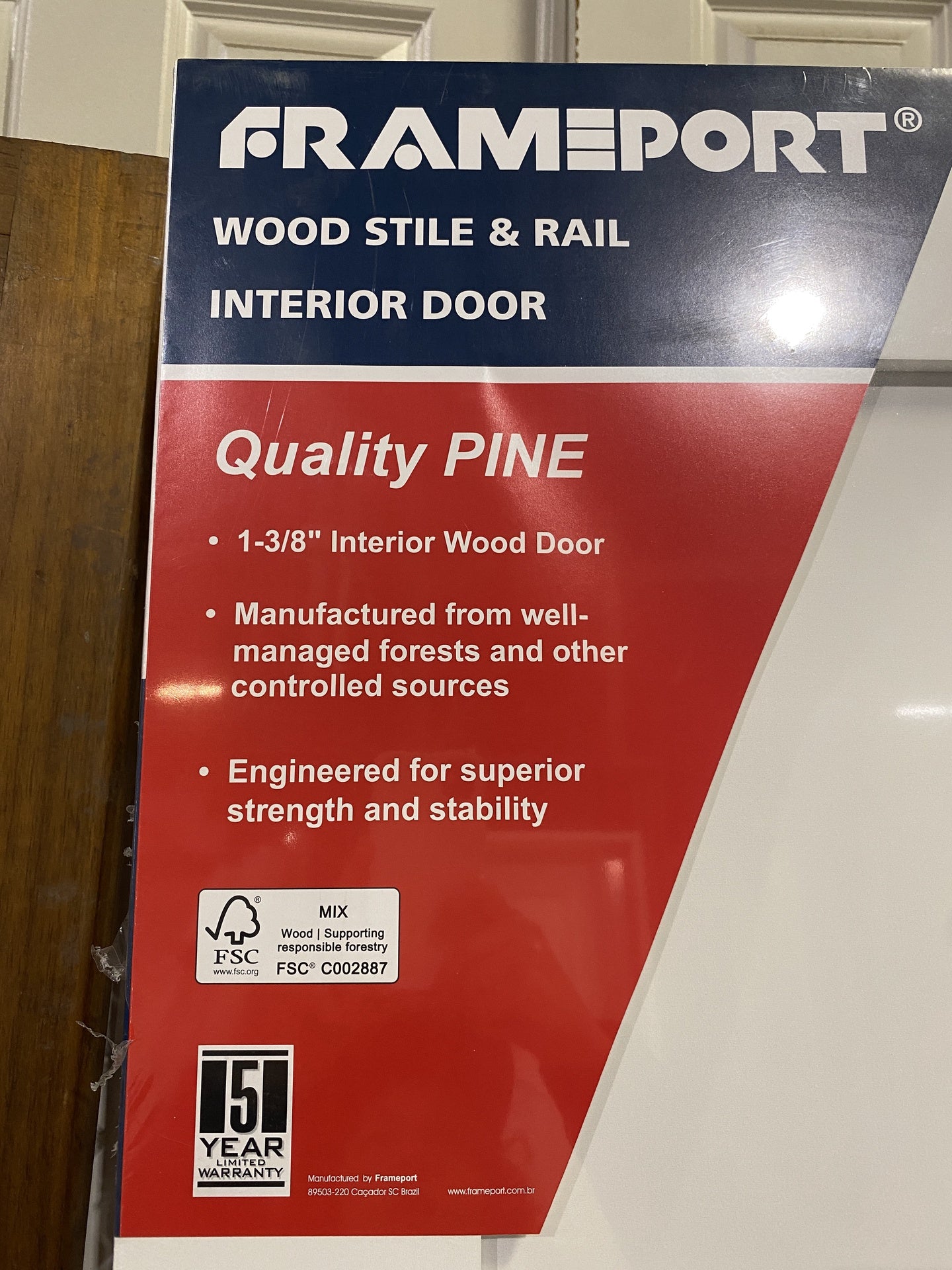 Frameport Slab Pine Door 30in LOW