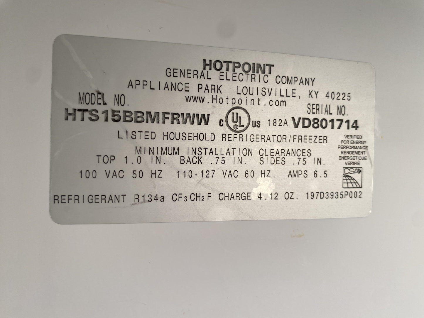 Hotpoint Refrigerator TRP