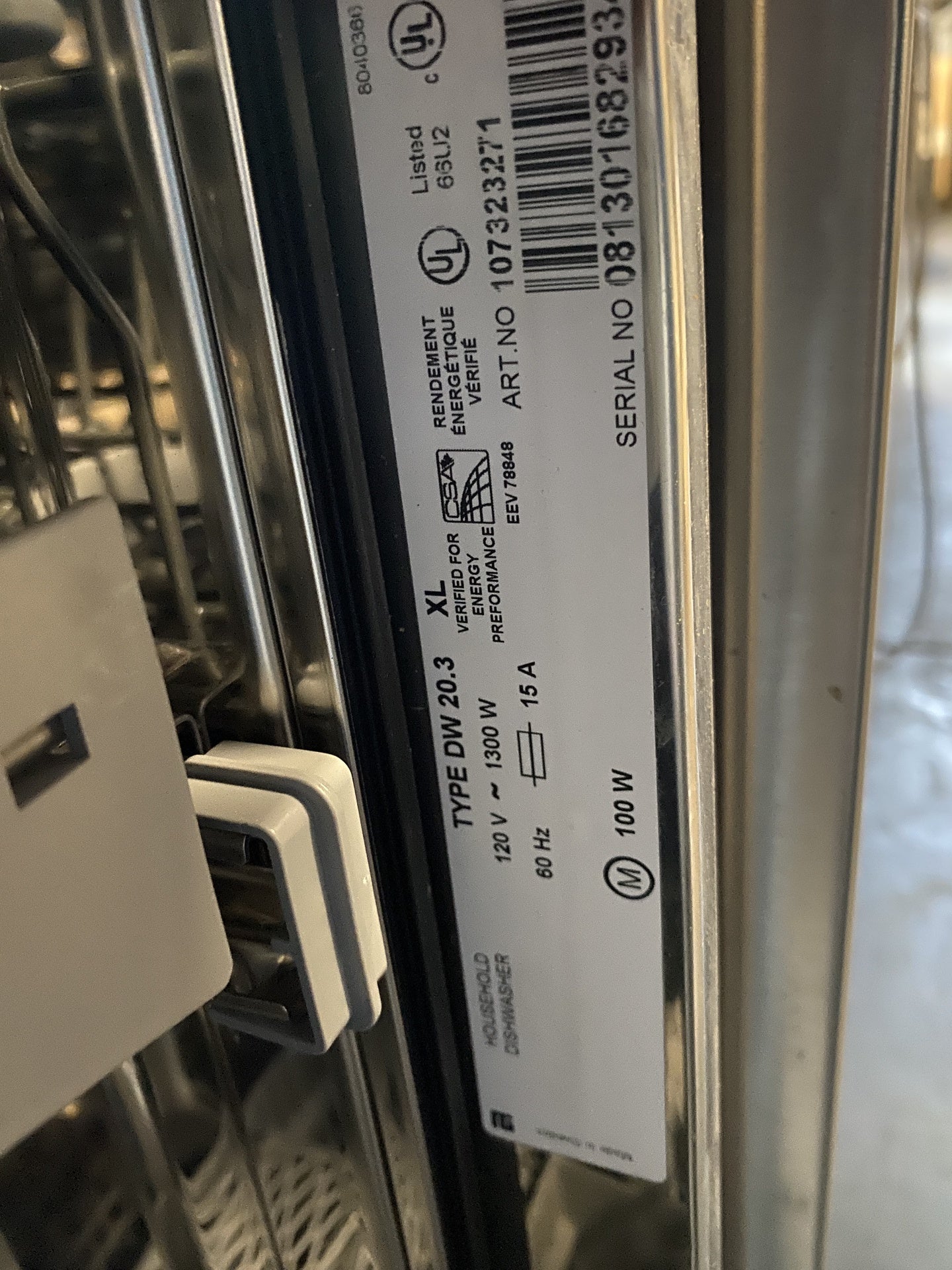 Asko Wood Panel Dishwasher CB6