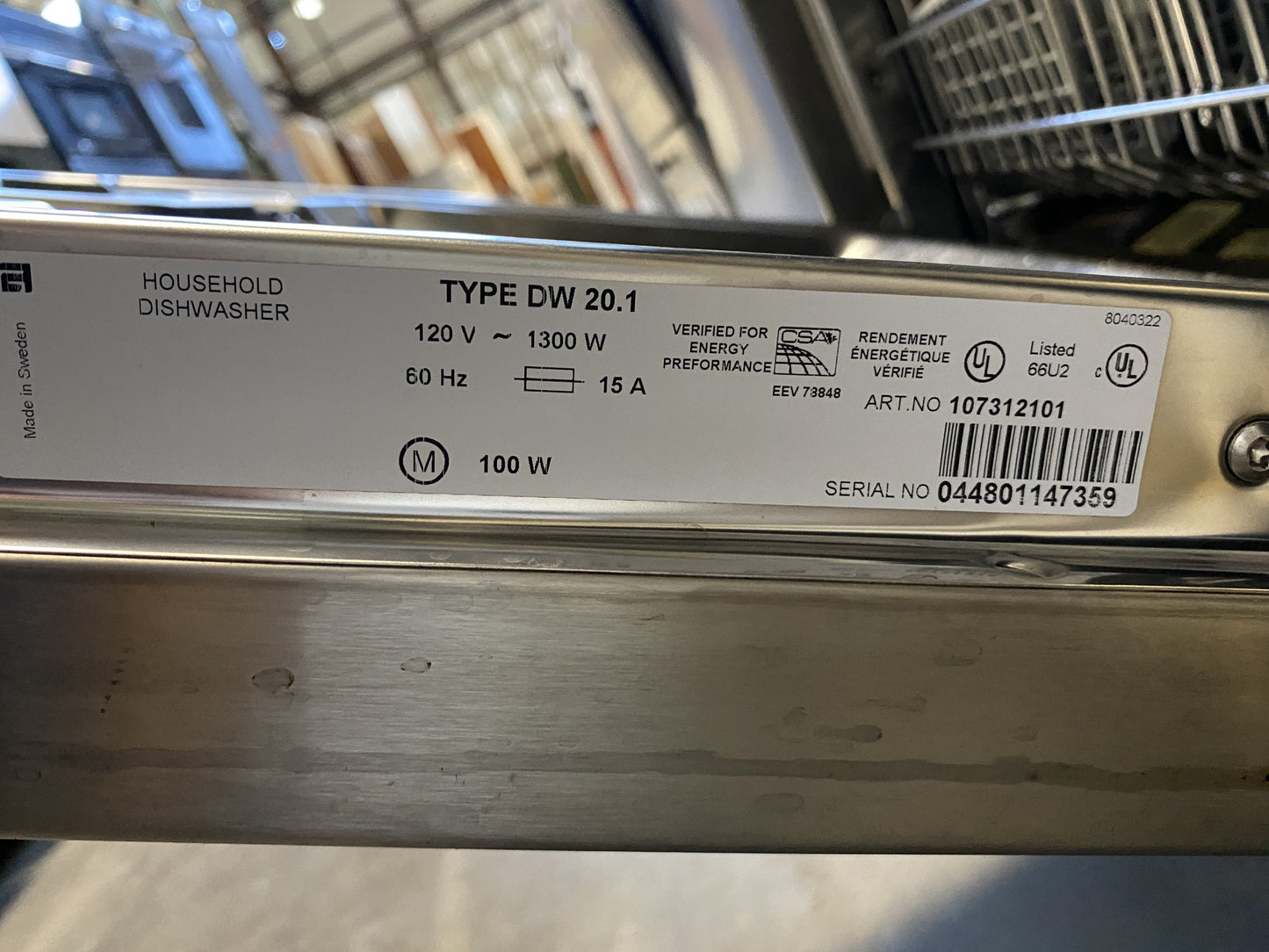 Asko D3121 Dishwasher TRP