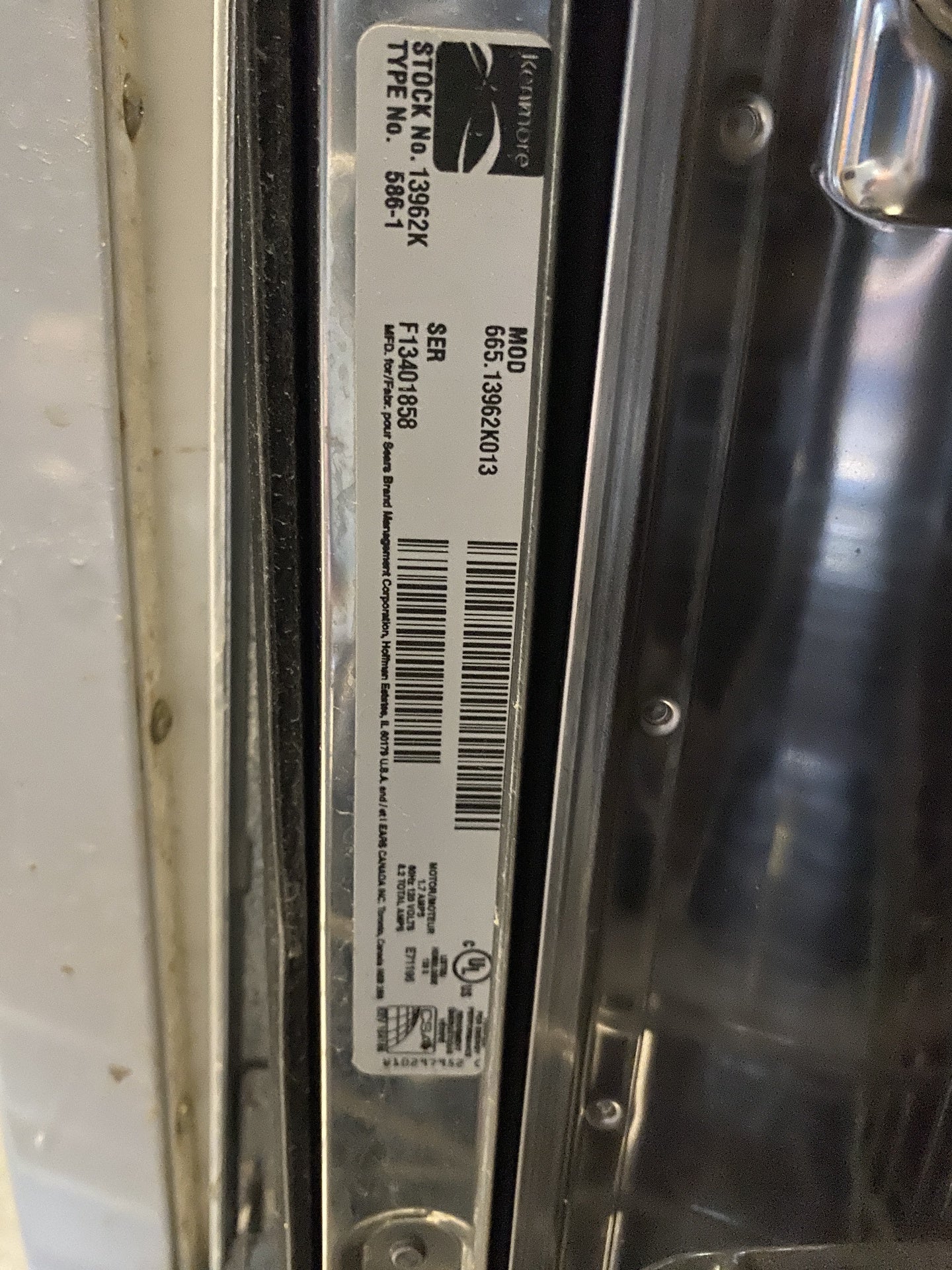 Kenmore Elite Dishwasher BJ2