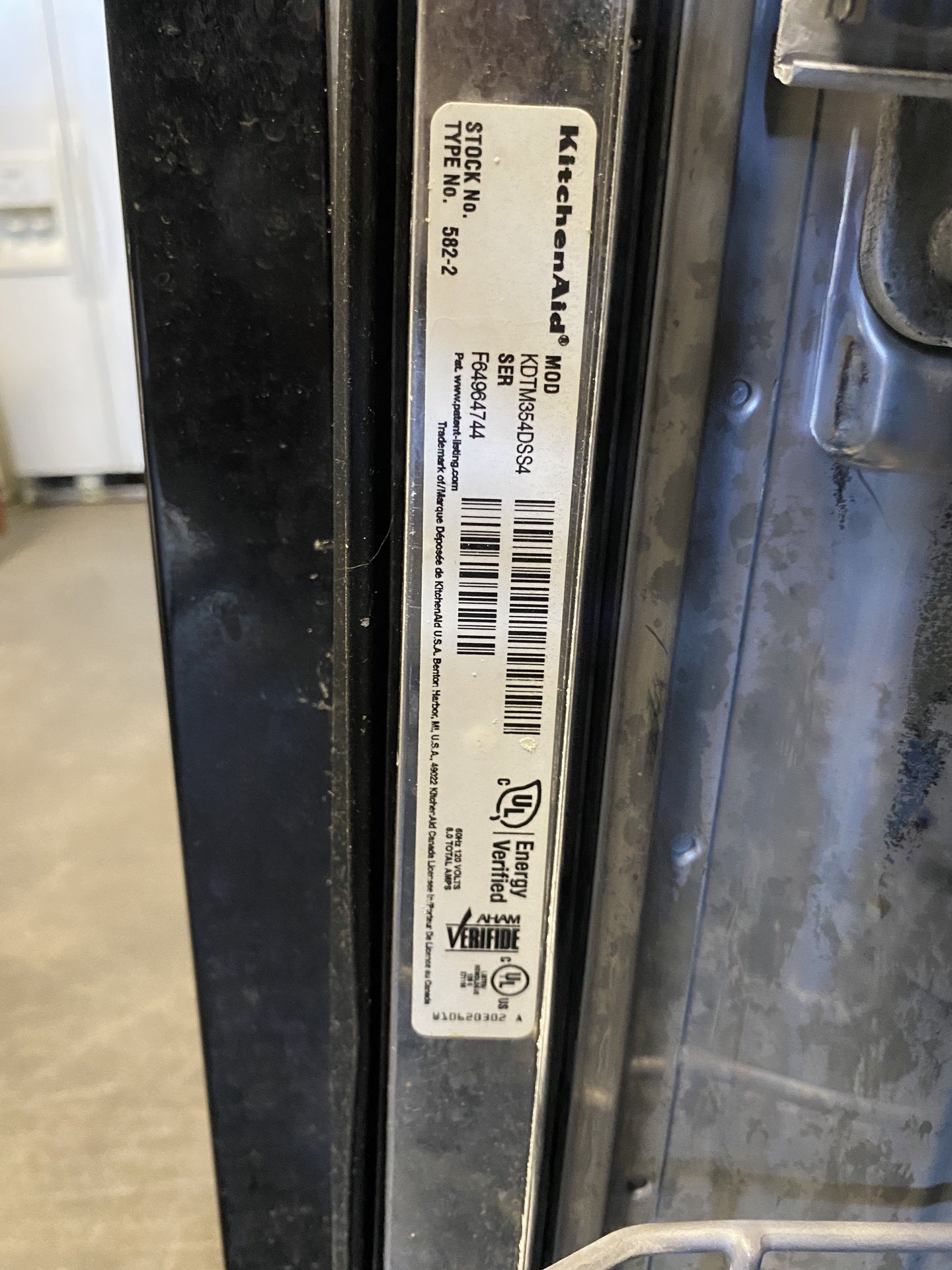 Kitchen Aid Dishwasher CF6