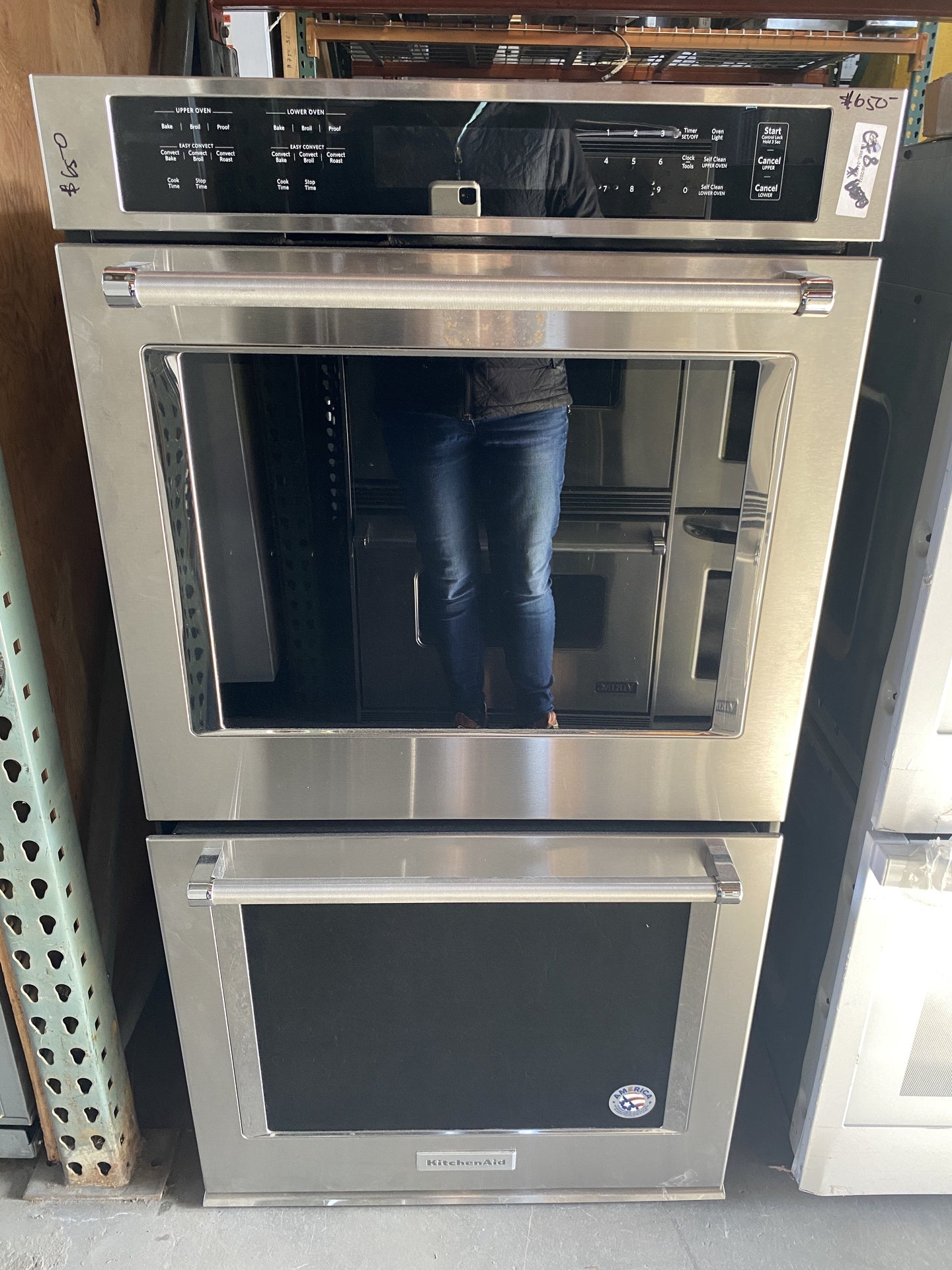 Silver Kitchen Aid Double Oven CF8