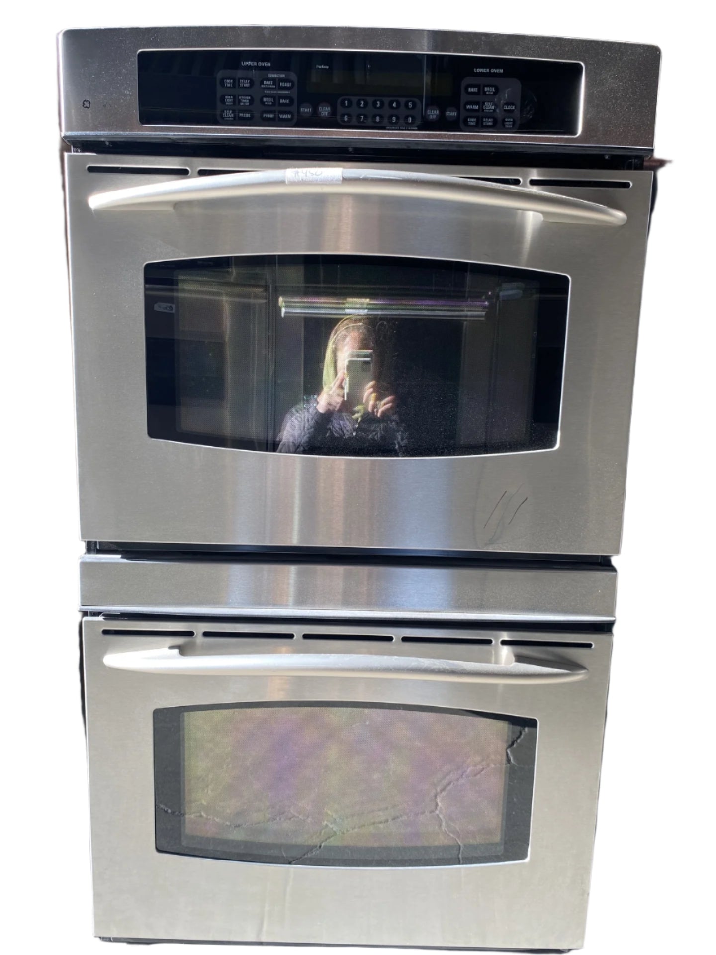Silver GE Convection Double Oven TRP