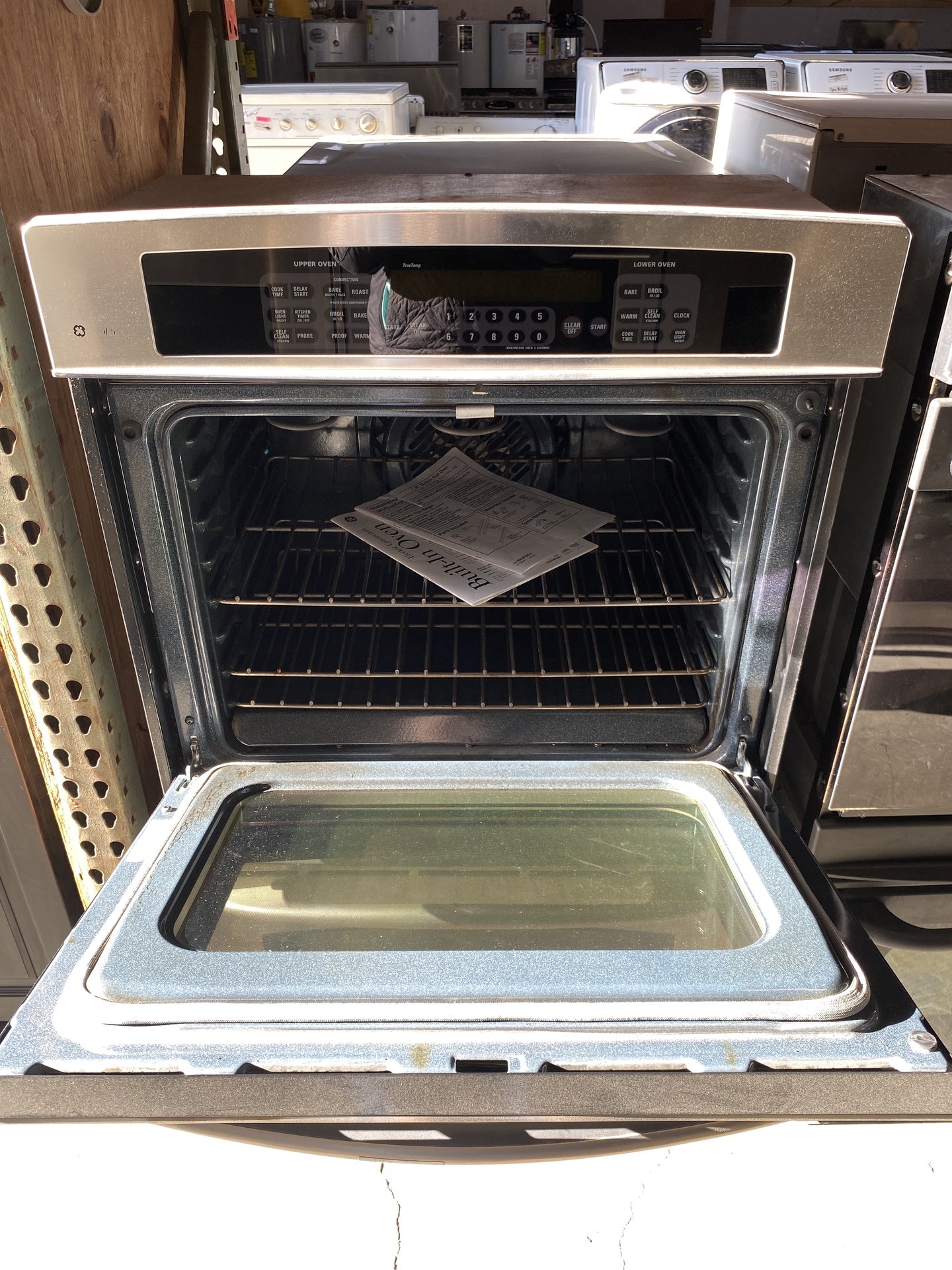 Silver GE Convection Double Oven TRP