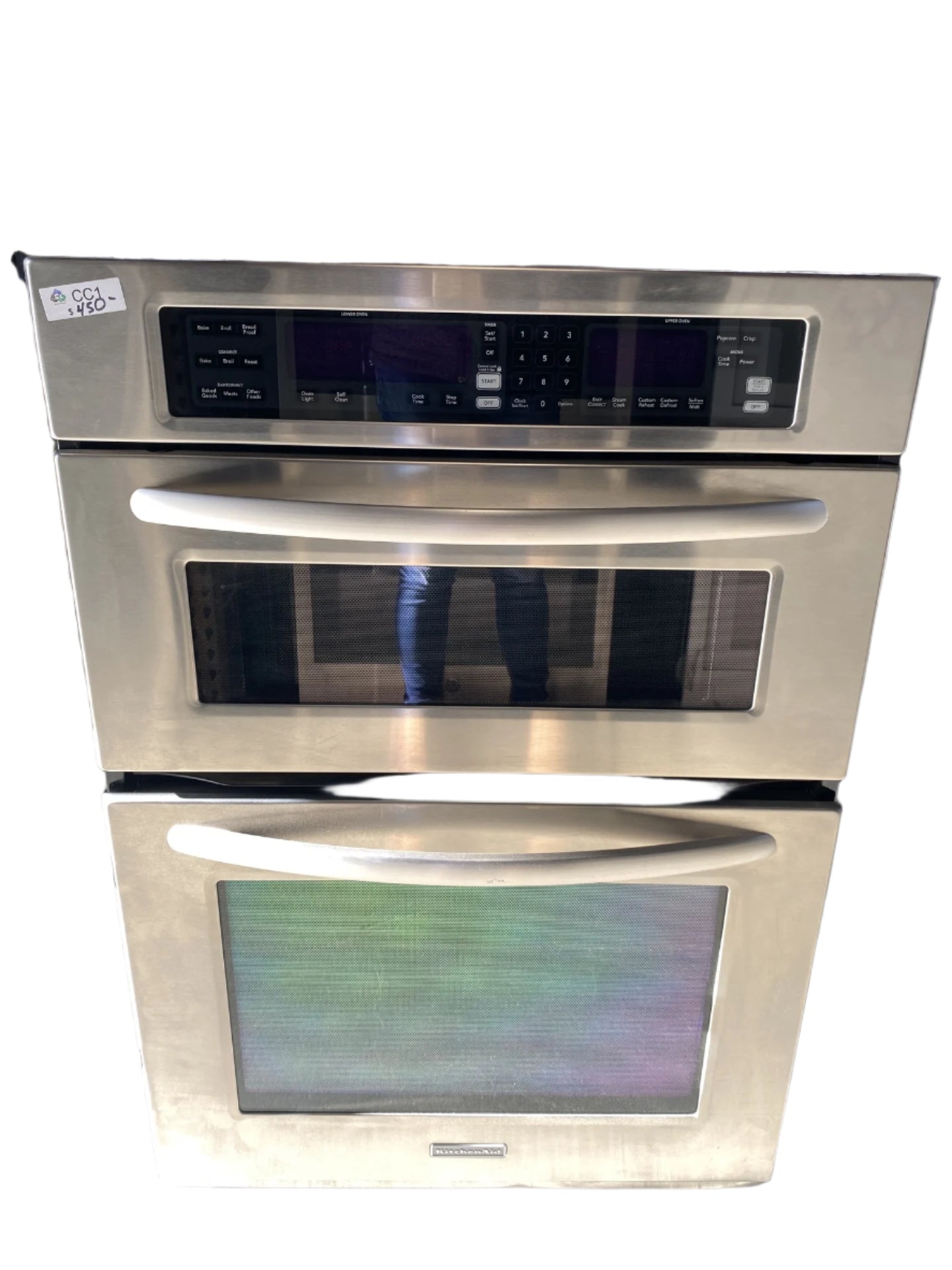 Silver Kitchen Aid Double Oven CC1