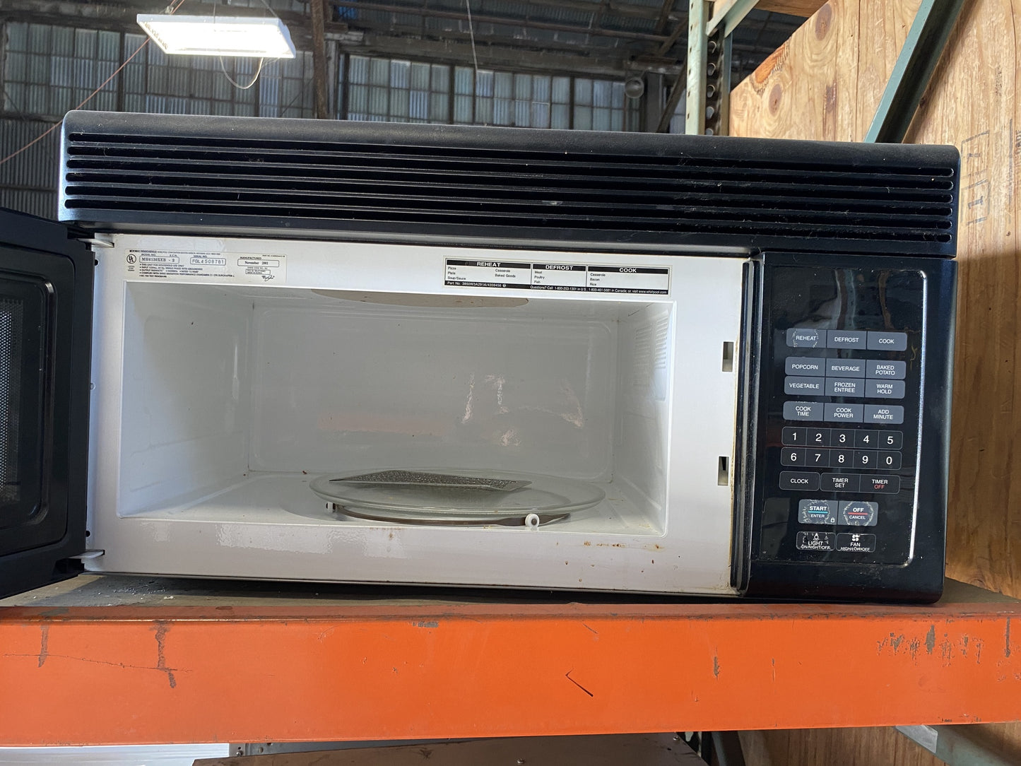 Black Whirlpool Microwave CC1