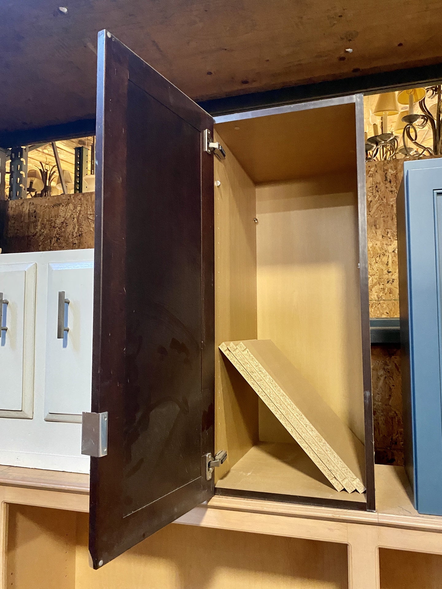 Tall Dark Brown Wooden Cabinet BL2