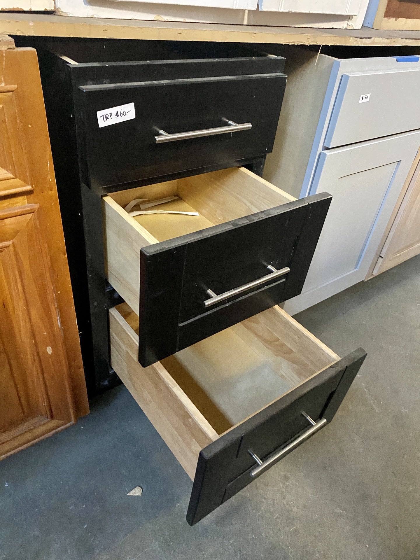 Black 3 Drawer Cabinet TRP