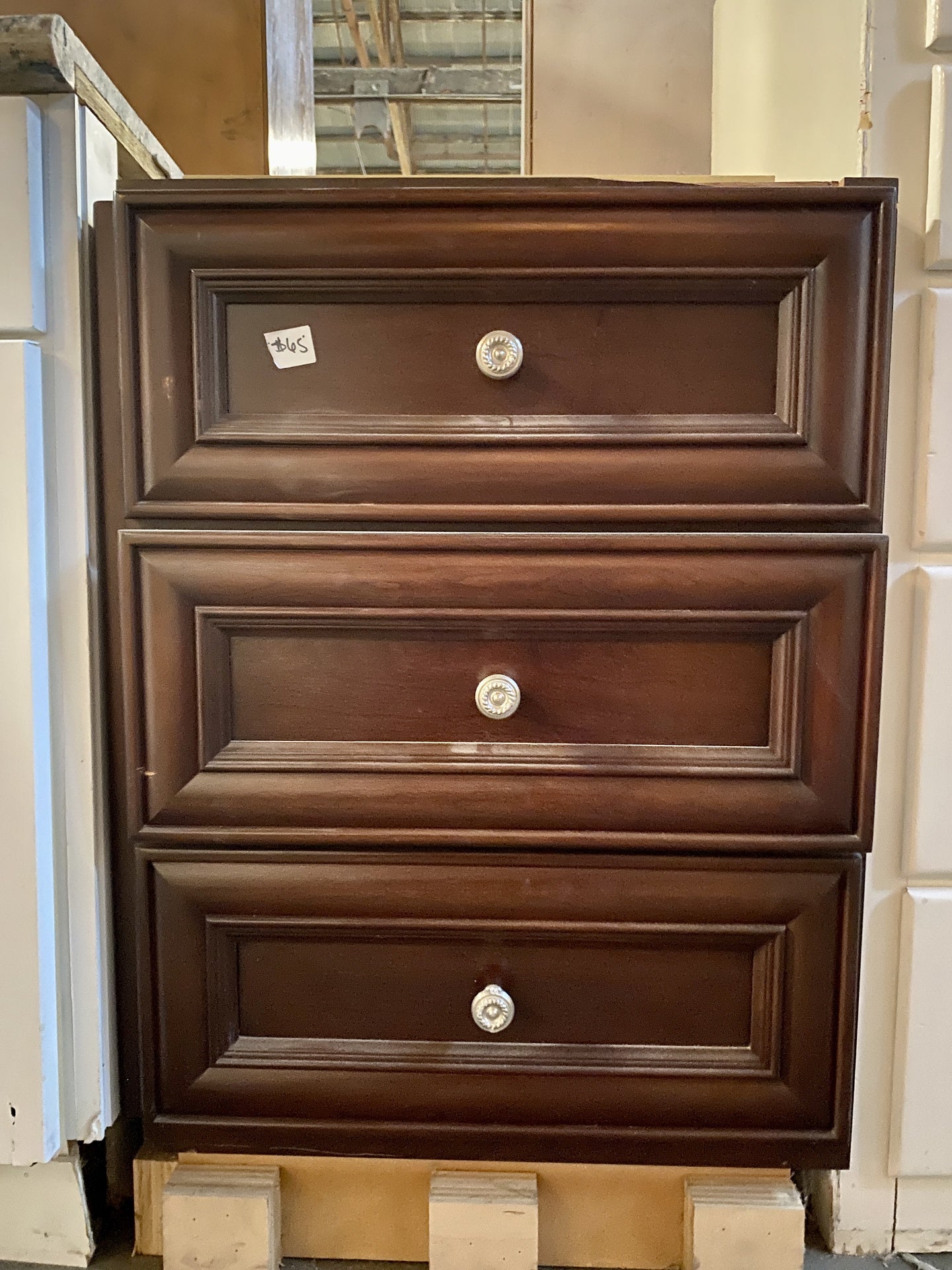 Dark Brown 3 Drawer Wooden Cabinet TRP